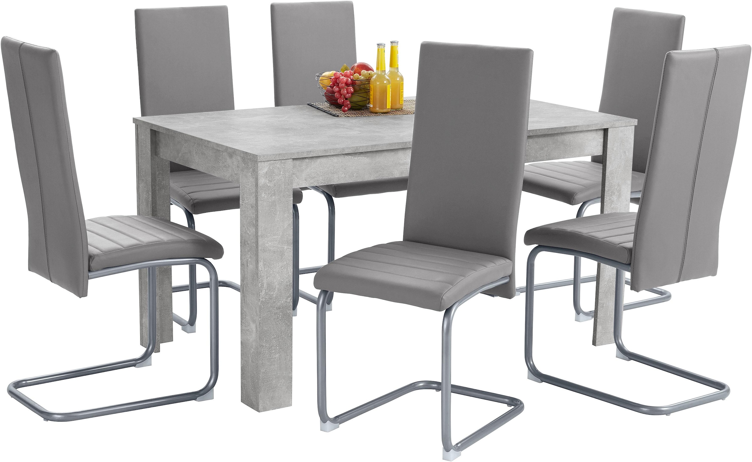Homexperts Essgruppe »Nitro«, (Set, 7 tlg.), Tisch - Breite 140 cm + 6 Stühle