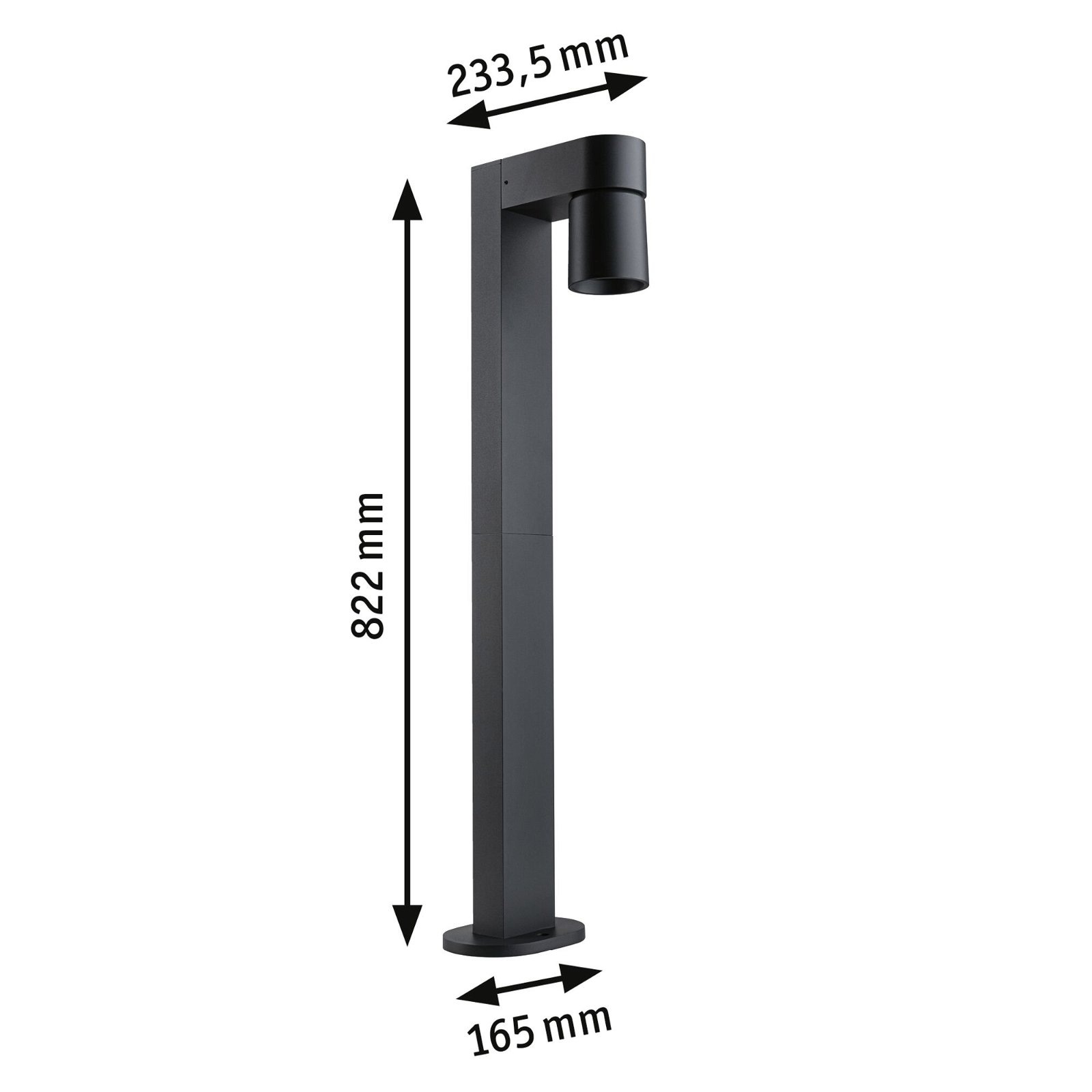 Paulmann LED Pollerleuchte »Kimu IP44 822mm 3000K 8W 500lm 230V 70° Anthrazit Aluminium«, 1 flammig