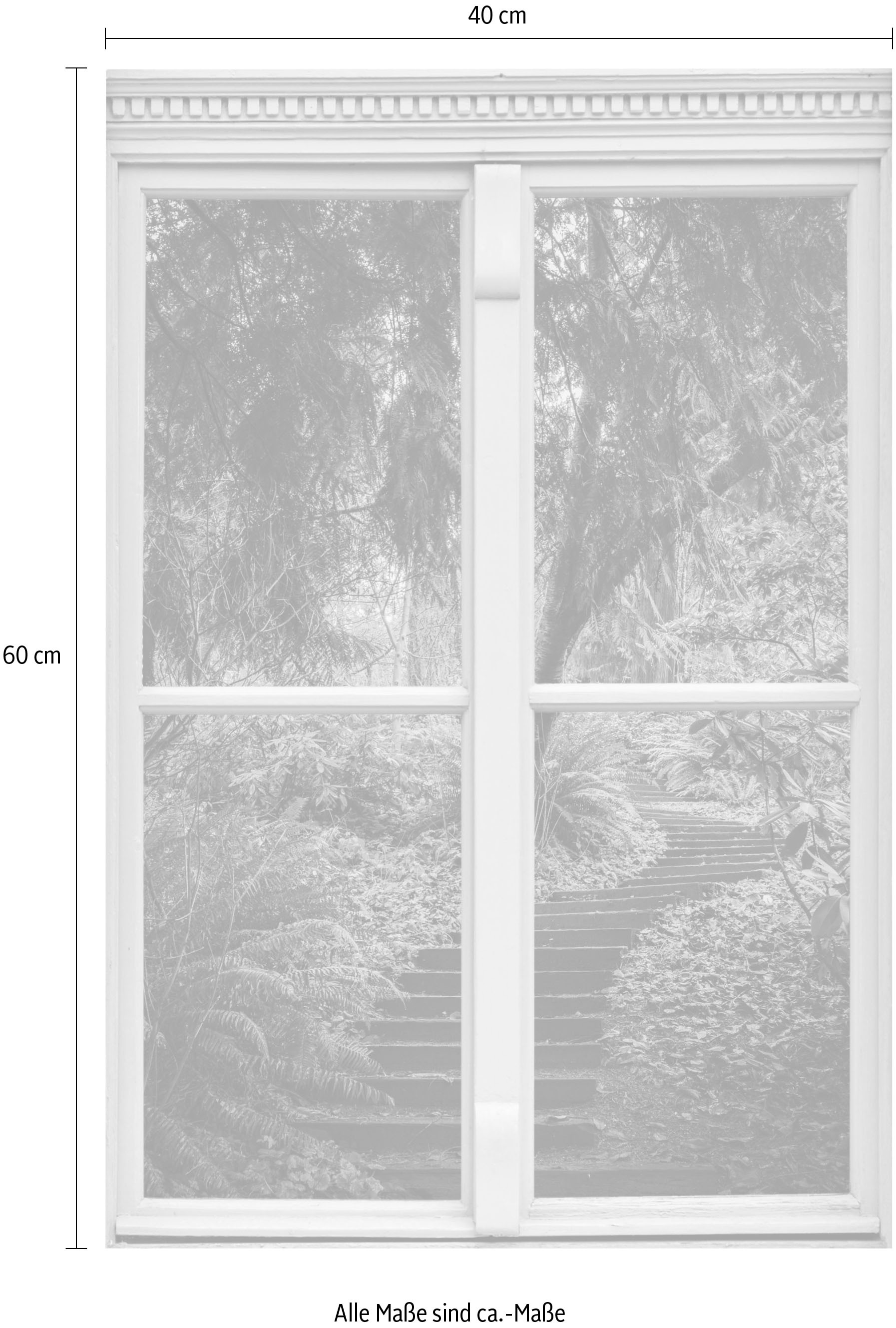 queence Wandsticker »Treppe im Wald« Wandsticker, Wandbild, selbstklebend, 3D, Fenster
