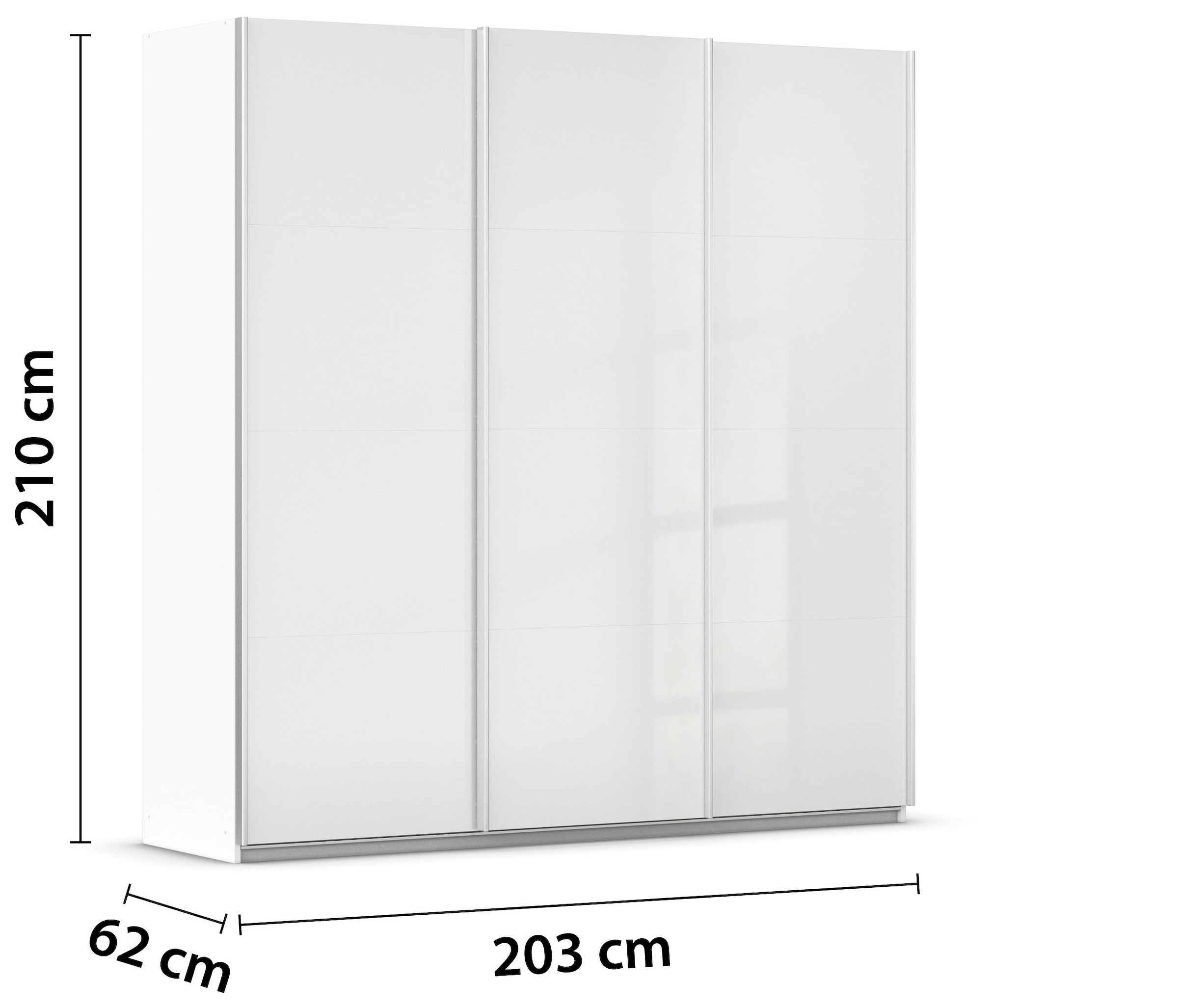 OTTO home Kleiderschrank »Mehrzweckschrank Aktenschrank Möbel Mietswohnung Schlafzimmer KOLUNA« 3 Ausstattungen BASIC/CLASSIC/PREMIUM (inkl. SOFT-CLOSE-FUNKTION),  Breiten 203/271/315/360cm Höhen 210/229 Hochglanzfront MADE IN GERMANY