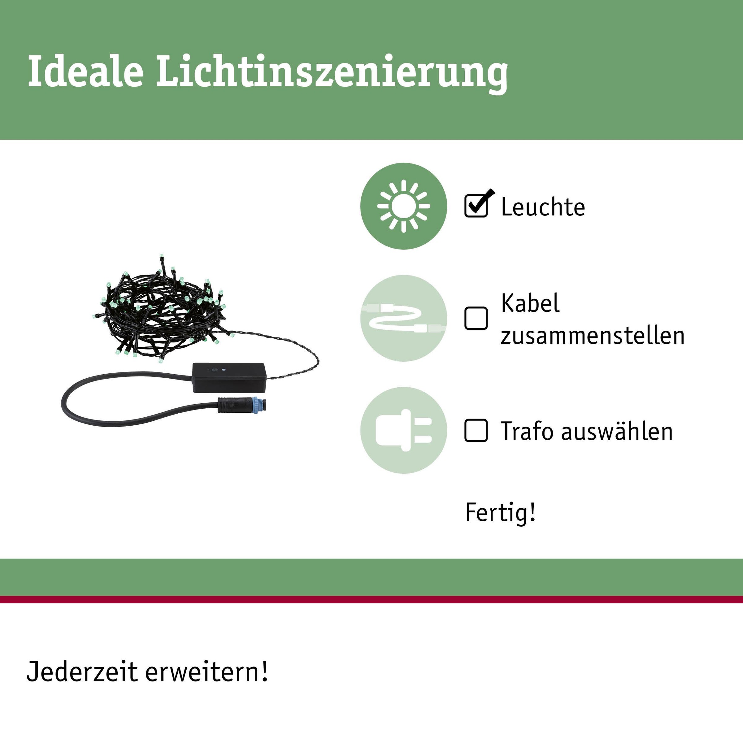 Paulmann LED-Lichterkette »Yuna IP44 Schwarz« 1 Stk.-flammig dimmbar