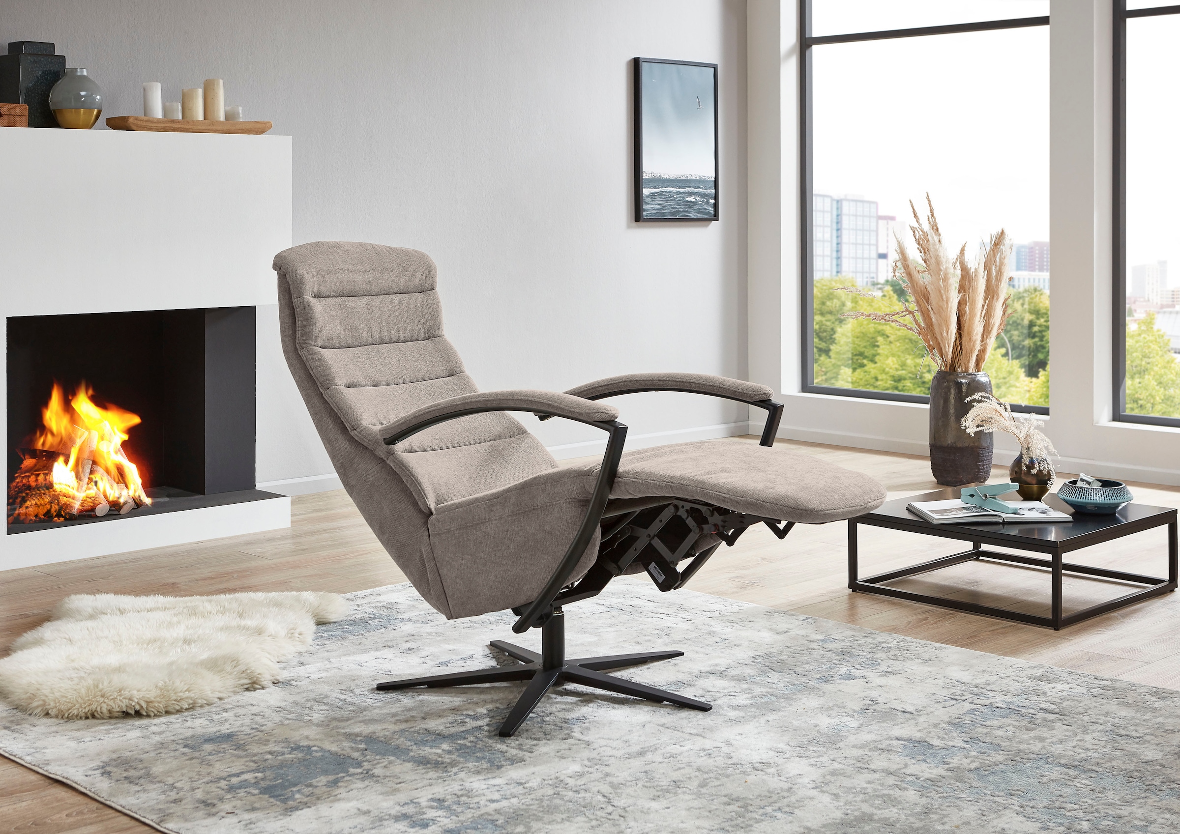 Die PlanBar Relaxsessel »ZE-RS20038 inkl. Relaxfunktion und Kopfteilverstellung« 1 Stk. tlg. 360° drehbar, wahlweise mit Gasdruckverstellung