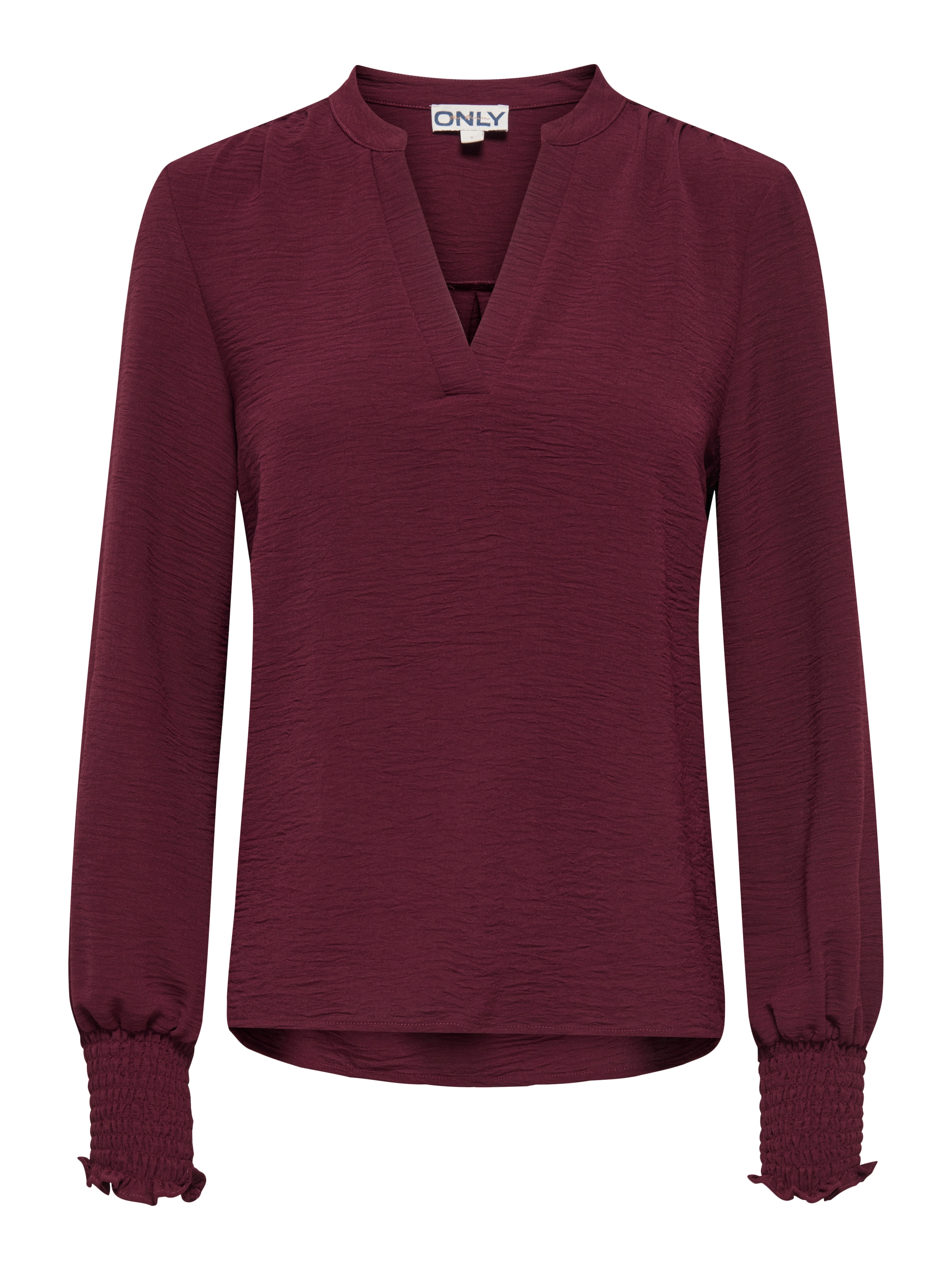 ONLY Blusenshirt »ONLMETTE V-NECK LS SMOCK TOP NOOS WVN«