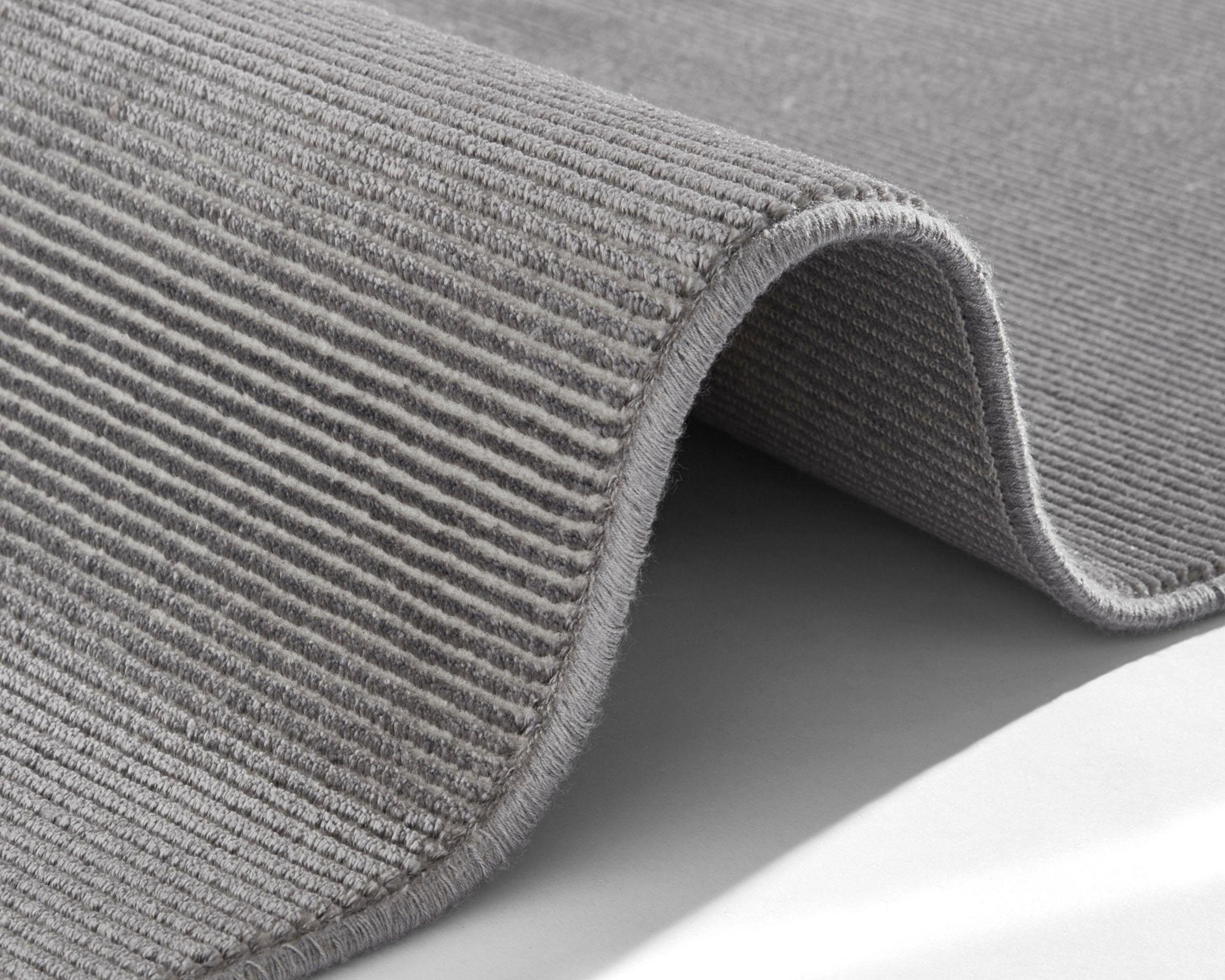 ELLE DECORATION Teppich »Alagnon«, rechteckig, 6 mm Höhe, Kurzflor, Streifen Optik, samtige Oberfläche, Unifarben Design