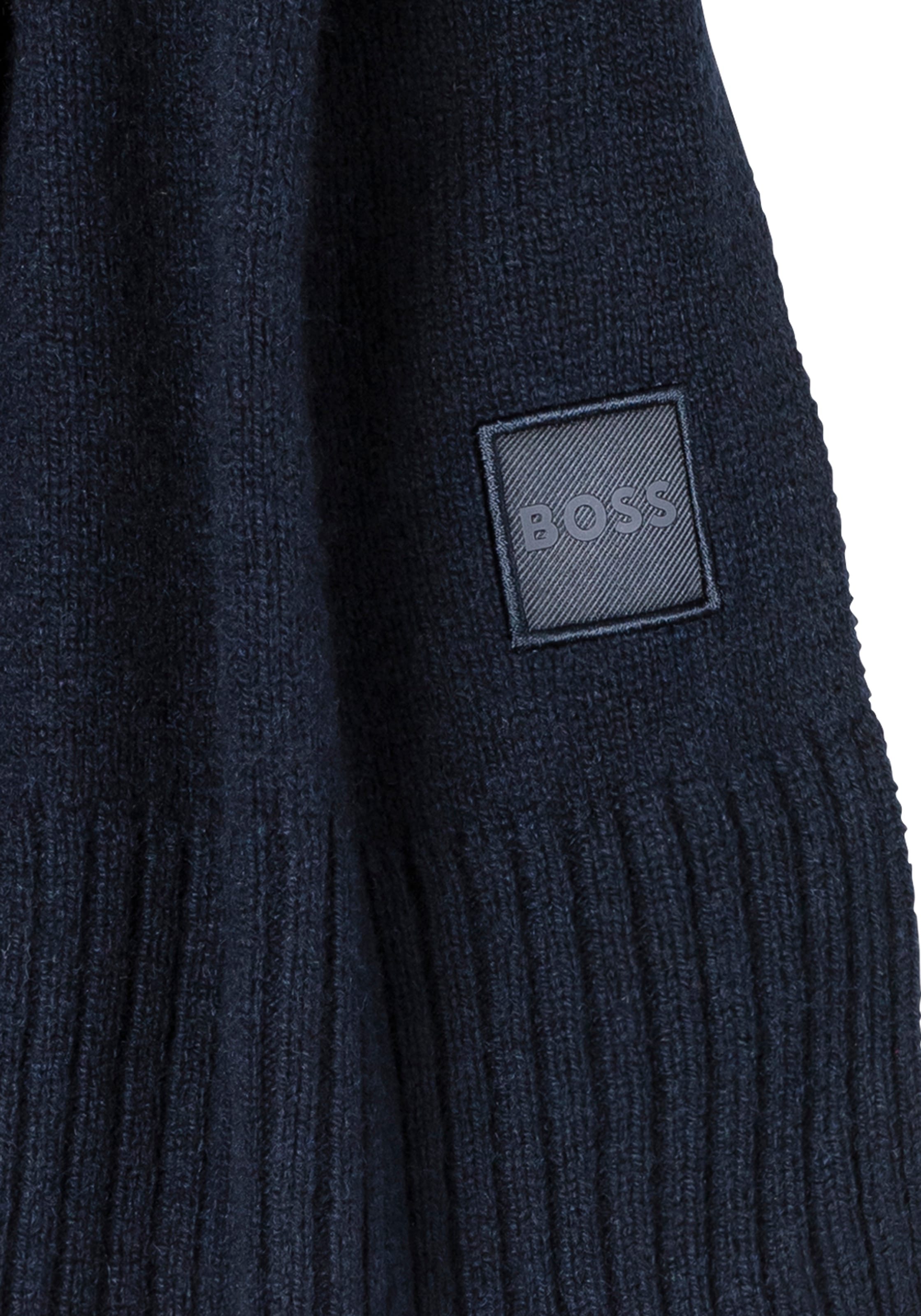 BOSS ORANGE Strickschal »Akaio_R_Scarf« 50% Wolle Winterschal Wollschal Herbst Premium Mode