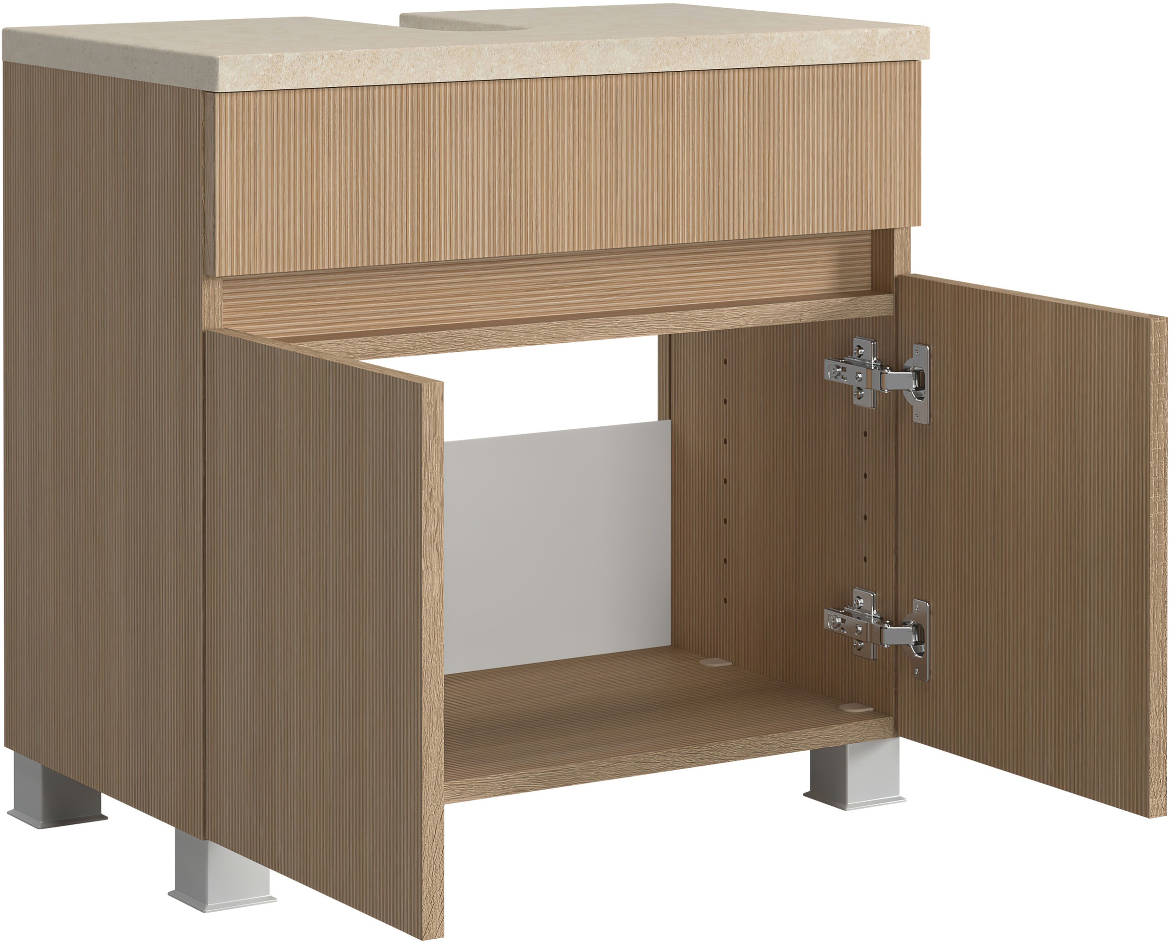 welltime Badmöbel-Set »Eixo«, Set 90 cm breit, Badmöbel mit LED-Beleuchtung