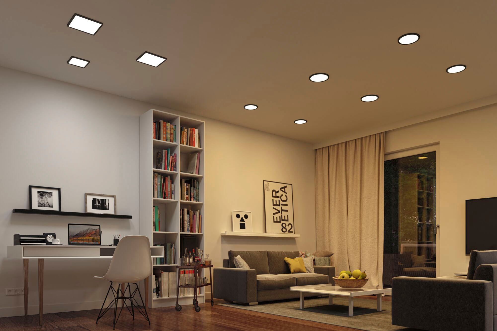 Paulmann LED Einbauleuchte »VariFit LED Einbaupanel Areo IP44 rund 175mm 4000K Schwarz dimmbar«, 1 flammig, VariFit LED Einbaupanel Areo IP44 rund 175mm 4000K Schwarz dimmbar