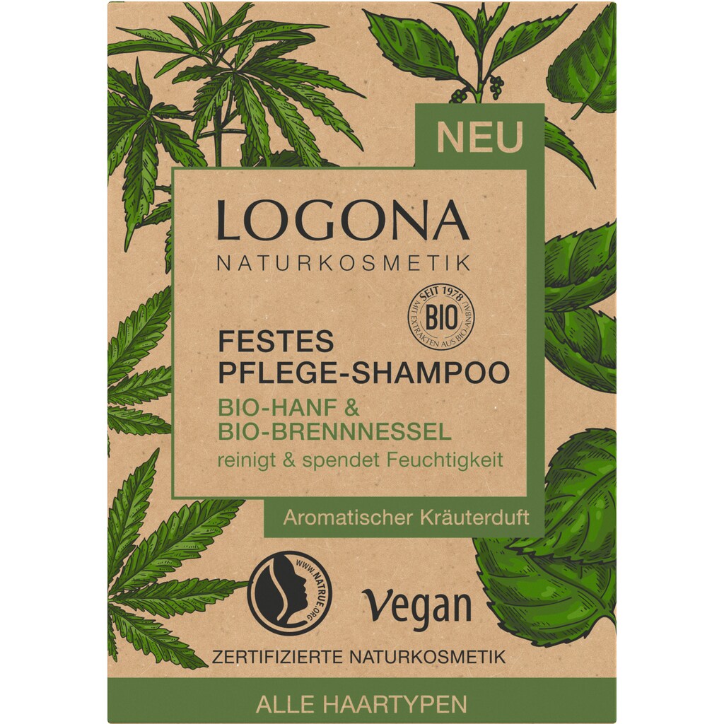 LOGONA Festes Haarshampoo »Hanf & Brennnessel«