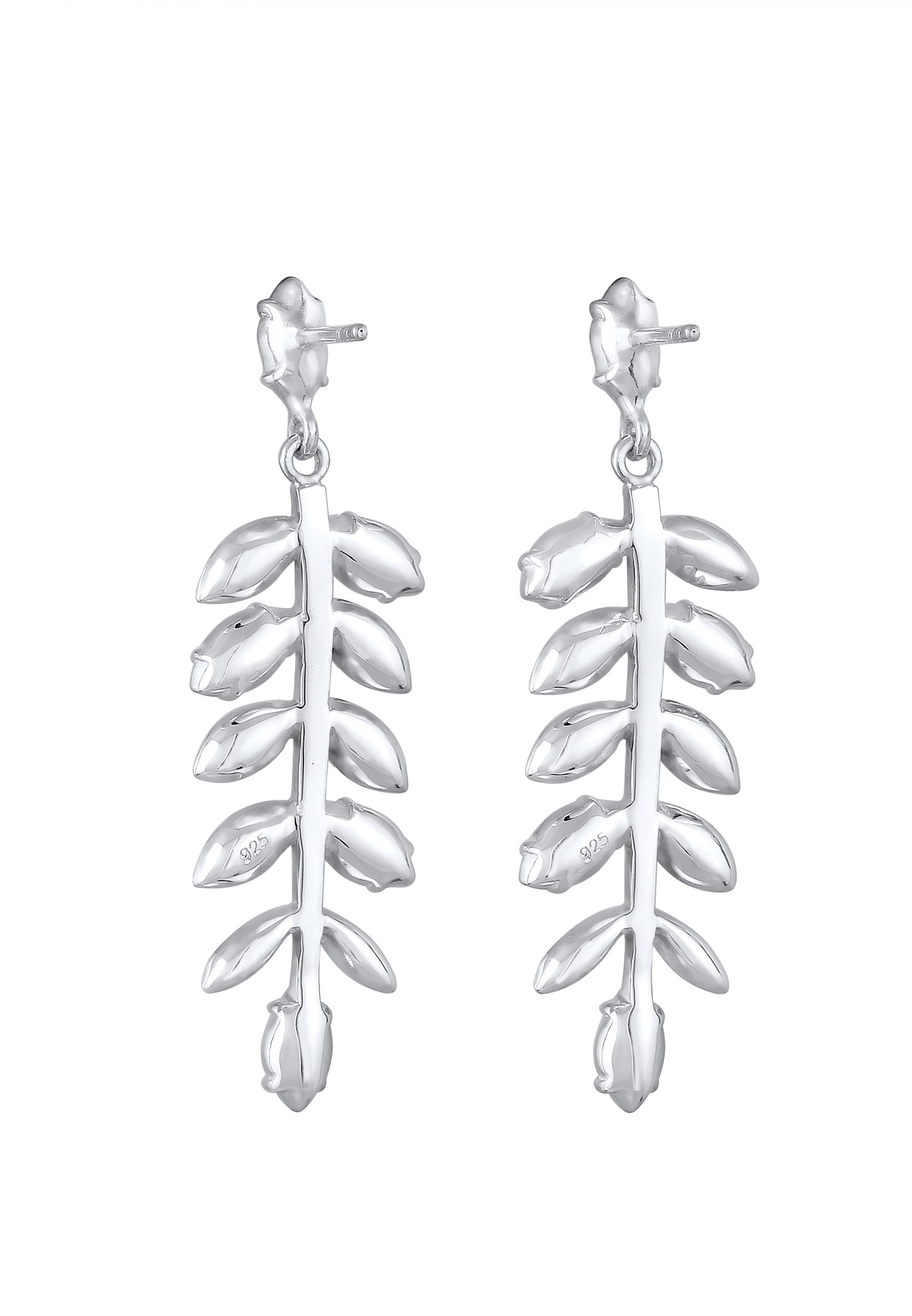 Elli Premium Paar Ohrhänger »Ohrringe Ohrhänger Blatt Glas Kristalle 925 Sterling Silber«