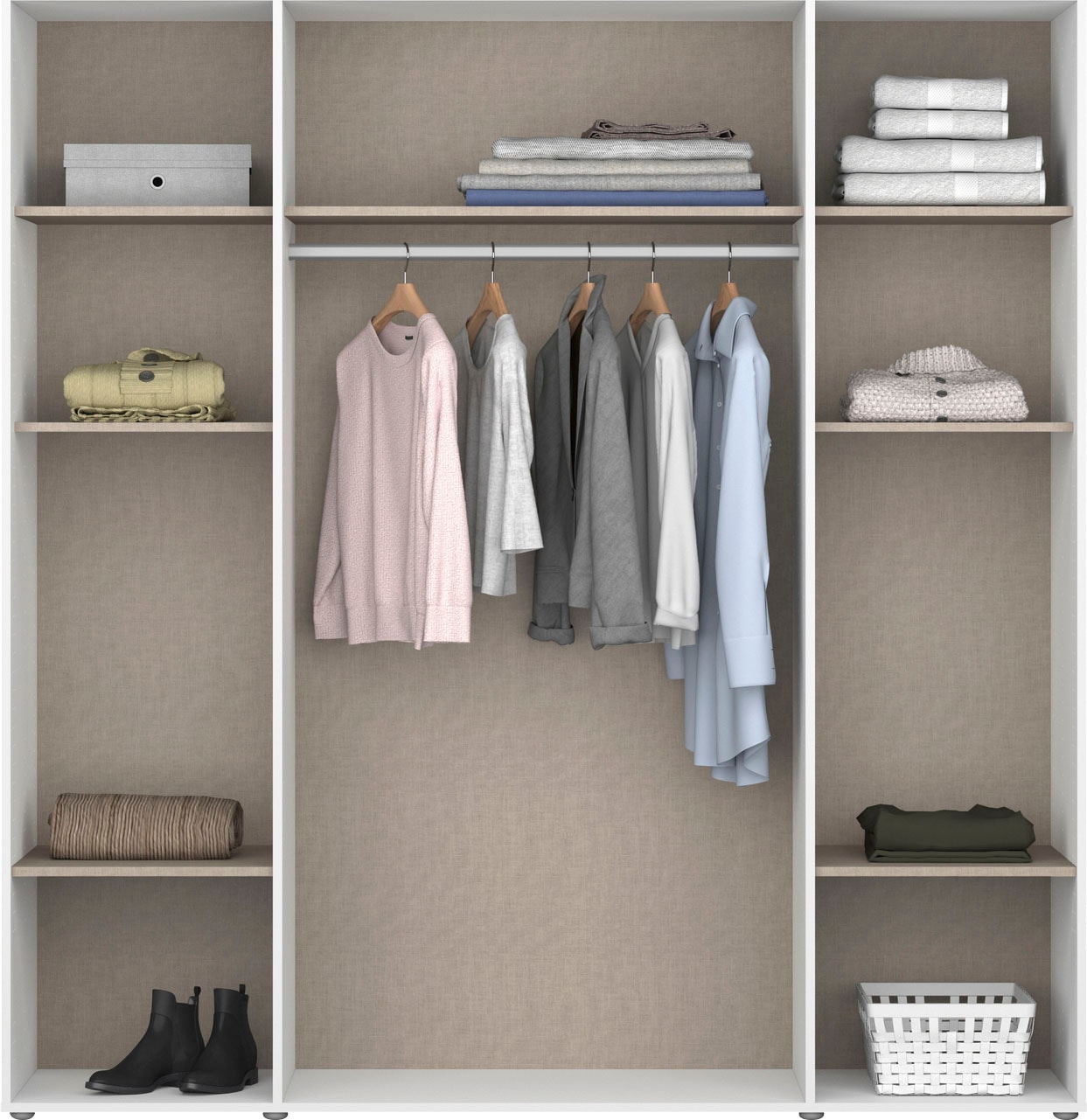rauch Kleiderschrank »VOYAGER Garderobe Wäscheschrank TOPSELLER Schlafzimmer«, (in 3 verschiedenen Ausstattungen BASIC/CLASSIC/PREMIUM), Schrank mit modernen Griffen in viel Stauraum MADE IN GERMANY