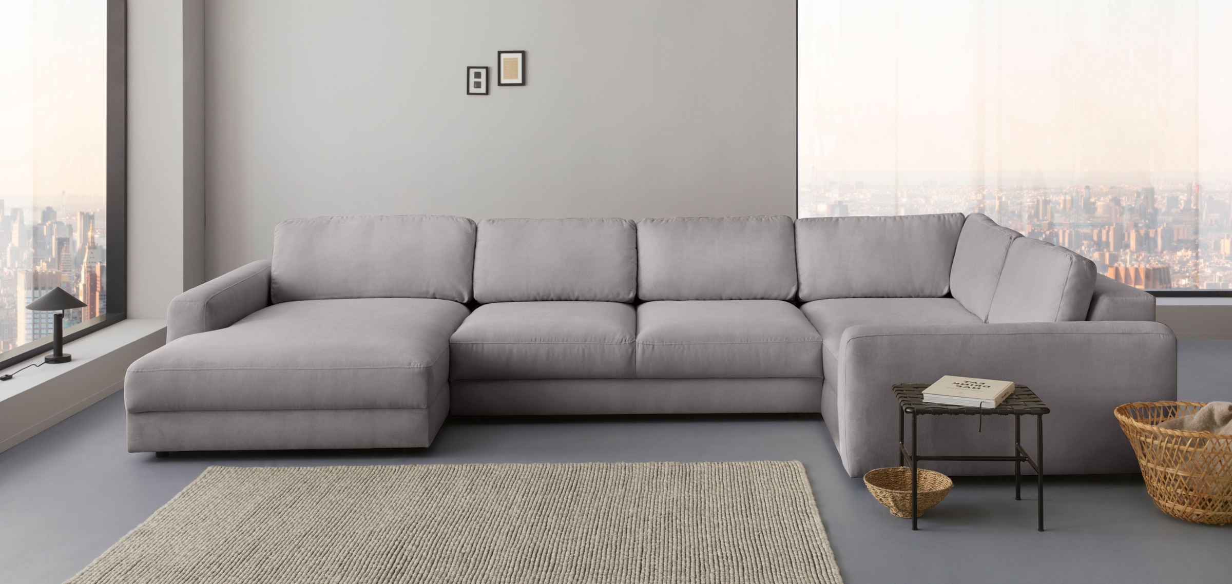 Places of Style Wohnlandschaft »Bloomfield, Mega Polsterecke, Breite 390cm, viel Platz, U-Form«, In verschiedenen Größen bestellbar