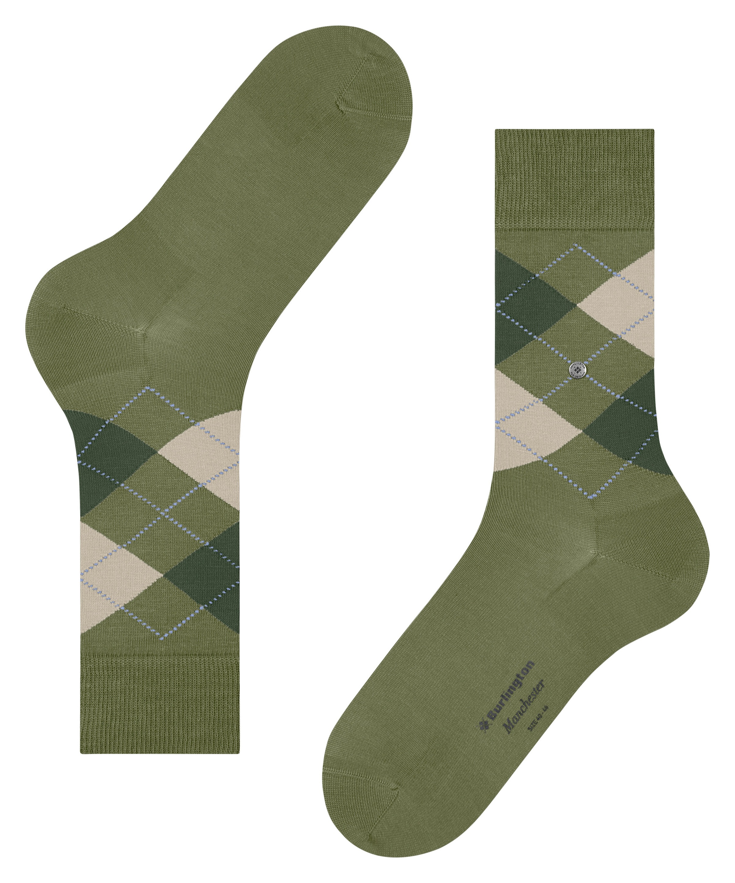 Burlington Socken »Manchester« Einheitsgröße 40-46, Argyle-Muster, Burlington-Clip