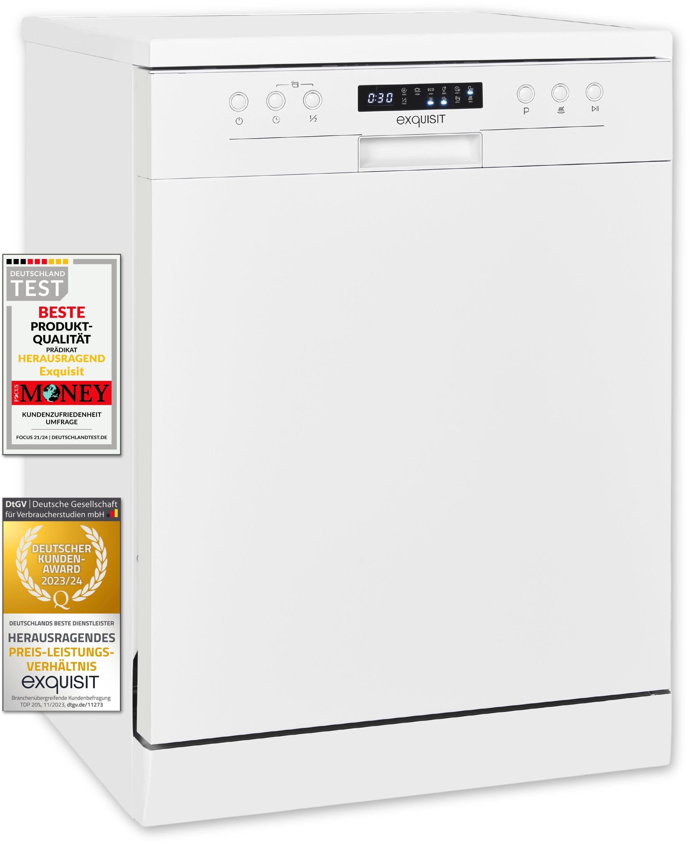 exquisit Standgeschirrspüler »GSP9414-030D weiss«, 14 Maßgedecke