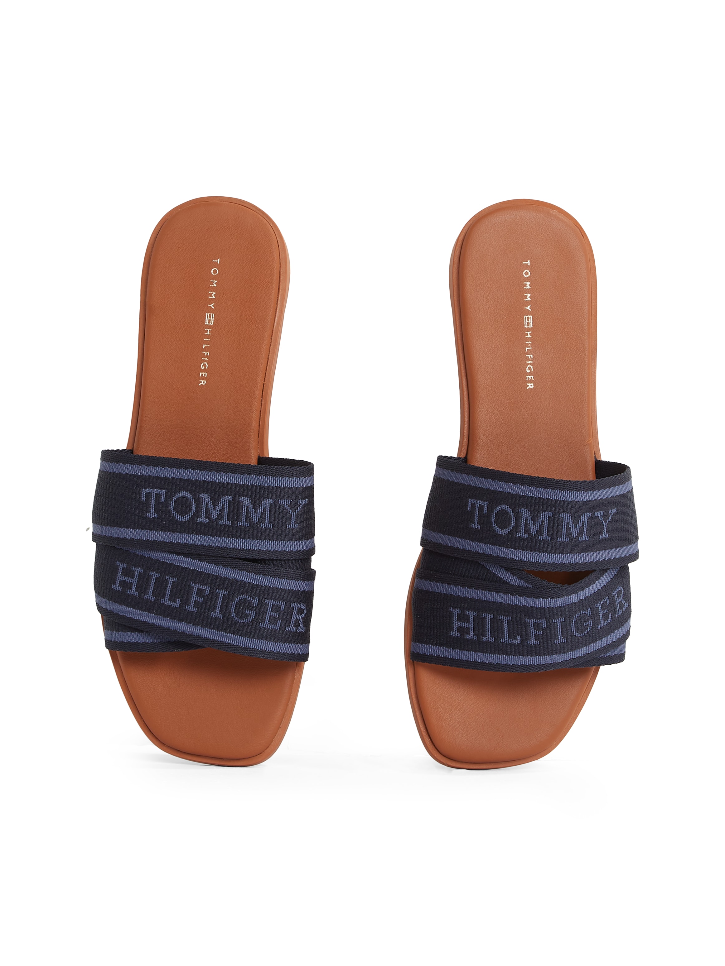 Tommy Hilfiger Pantolette »TOMMY HILFIGER WEBBING MULE«  , Blockabsatz, Sommerschuh, Bequemschuh, Flats mit Logoschriftzug