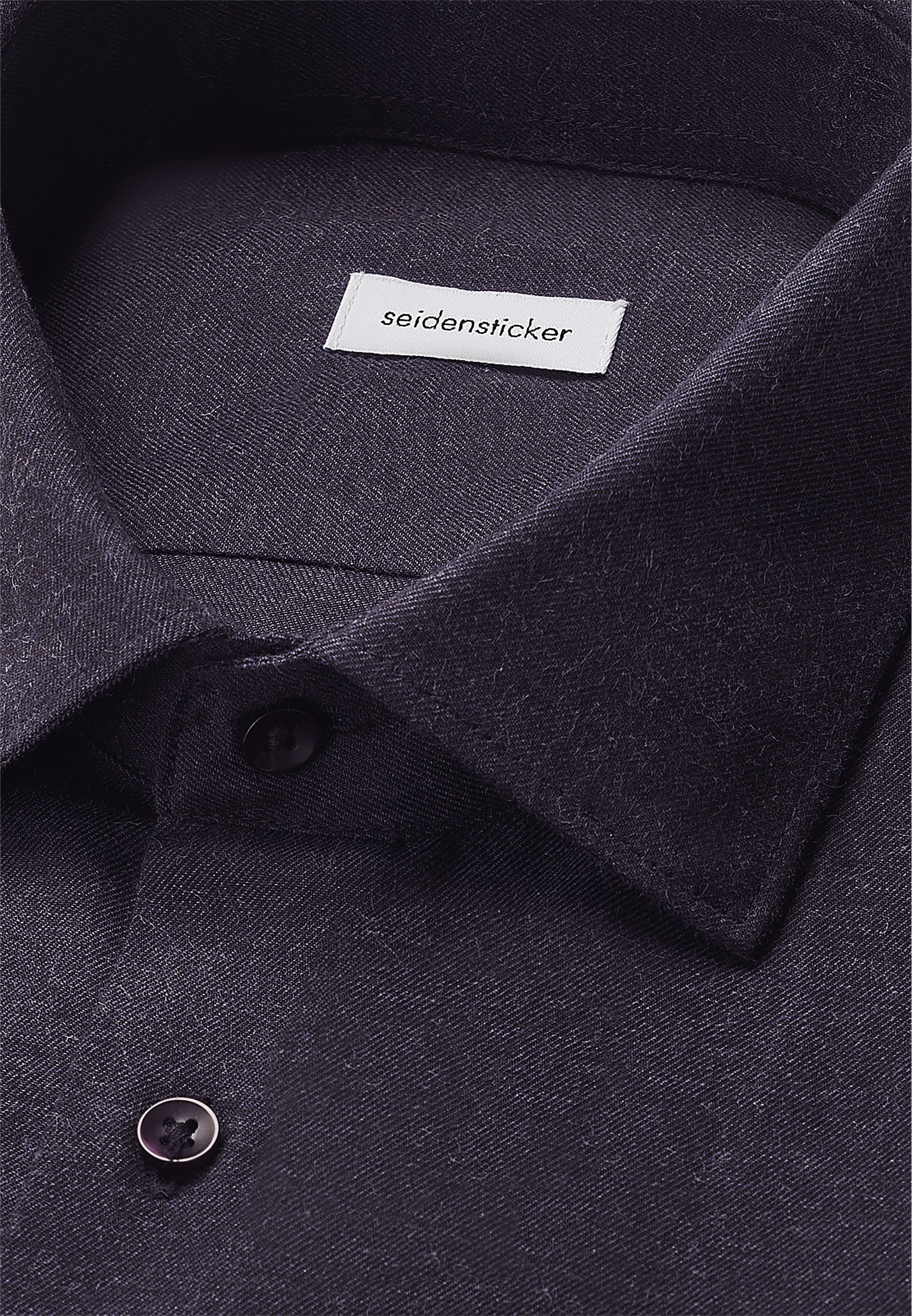 seidensticker Flanellhemd »Schwarze Rose« Slim 1/1 Kentkragen Uni