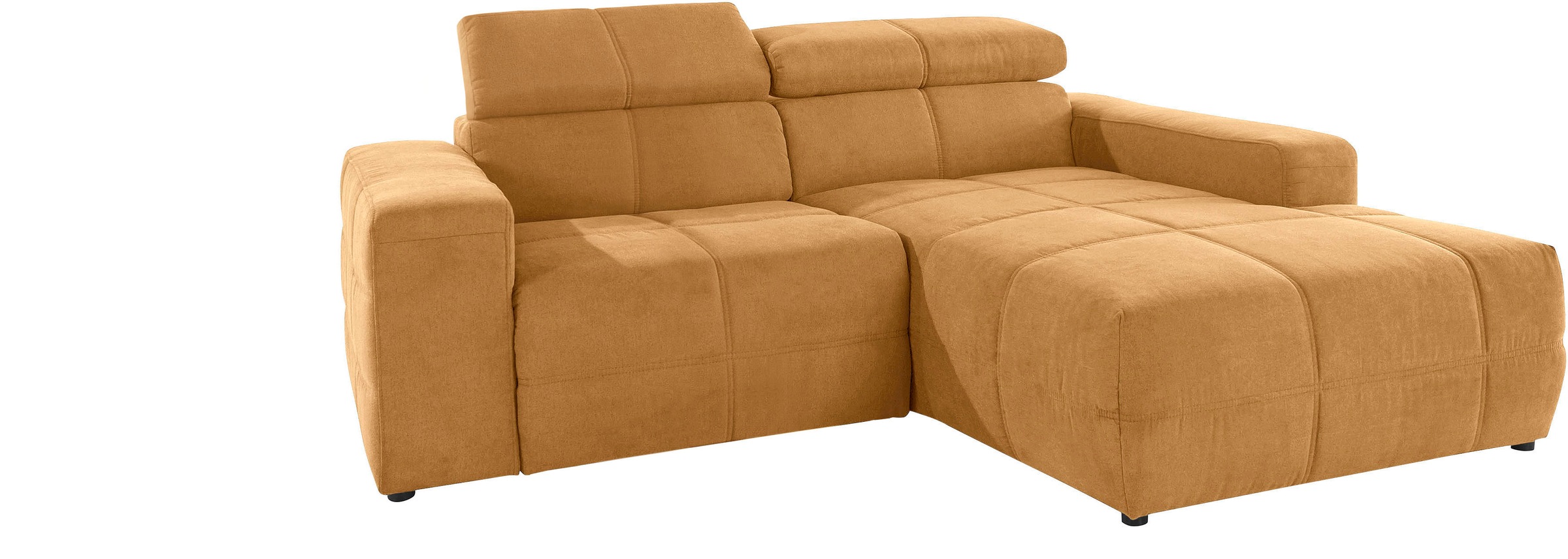 DOMO collection Ecksofa »Brandon Sitzbelastung 140 kg, kleine Ausführung B/T/H: 214/100/80 cm«, Mit Kopfteilverstellung, auch in Leder und Cord, L-Form