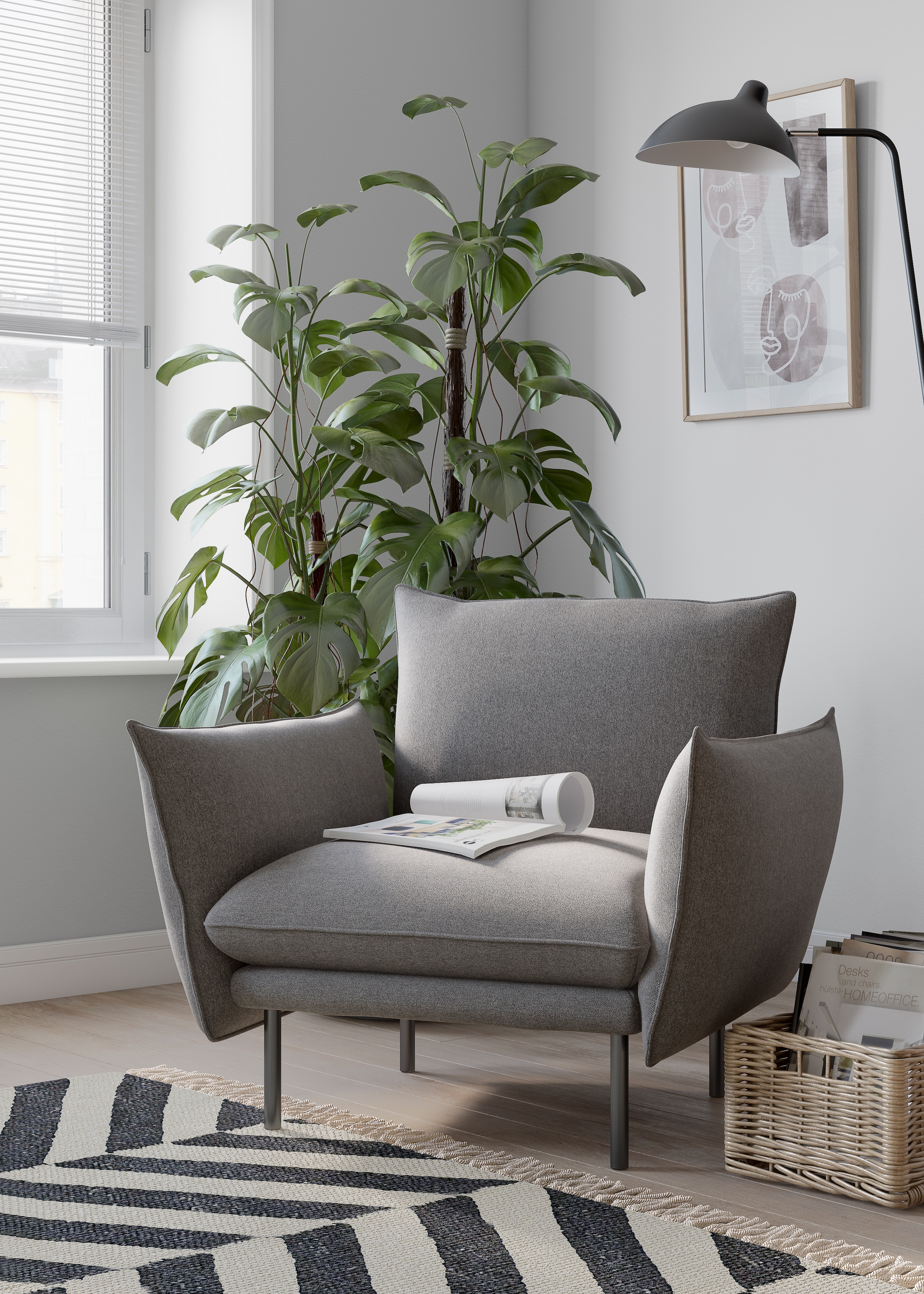 OTTO home Sessel "Stine Cocktailsessel" Besonderes Design durch Kissenoptik und Keder