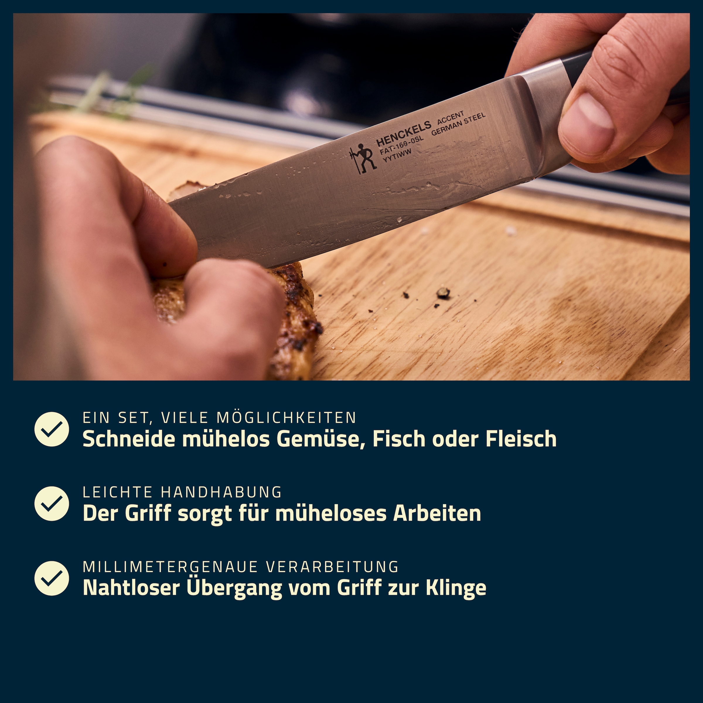 HENCKELS by ZWILLING Messer-Set »Accent« Rostfreier Klingenstahl, Ergonomische Griffe