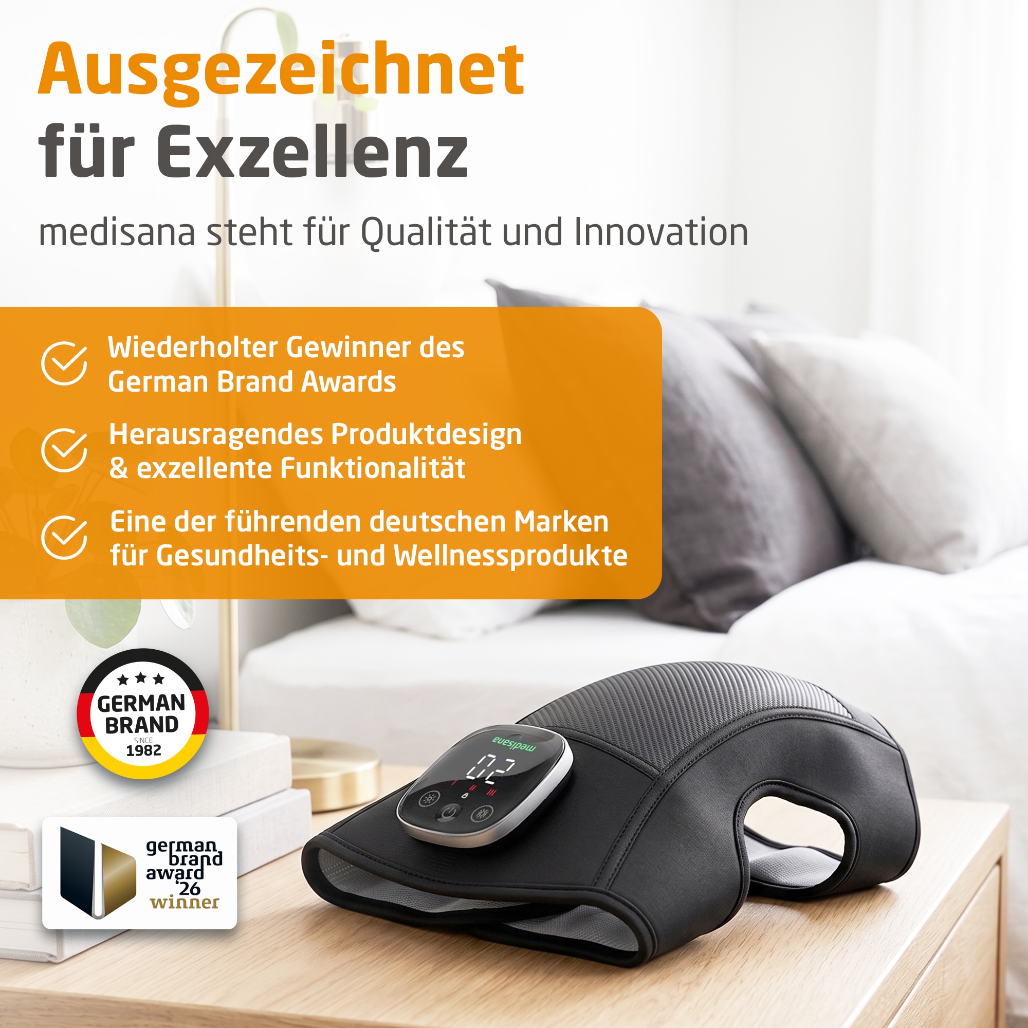 Medisana Massagegerät »KM 100, kabelloses Vibrations-Knie-Massagegerät bei Kniebeschwerden« 3 Wärmestufen, 5 Intensitäten, zuschaltbare Wärmefunktion