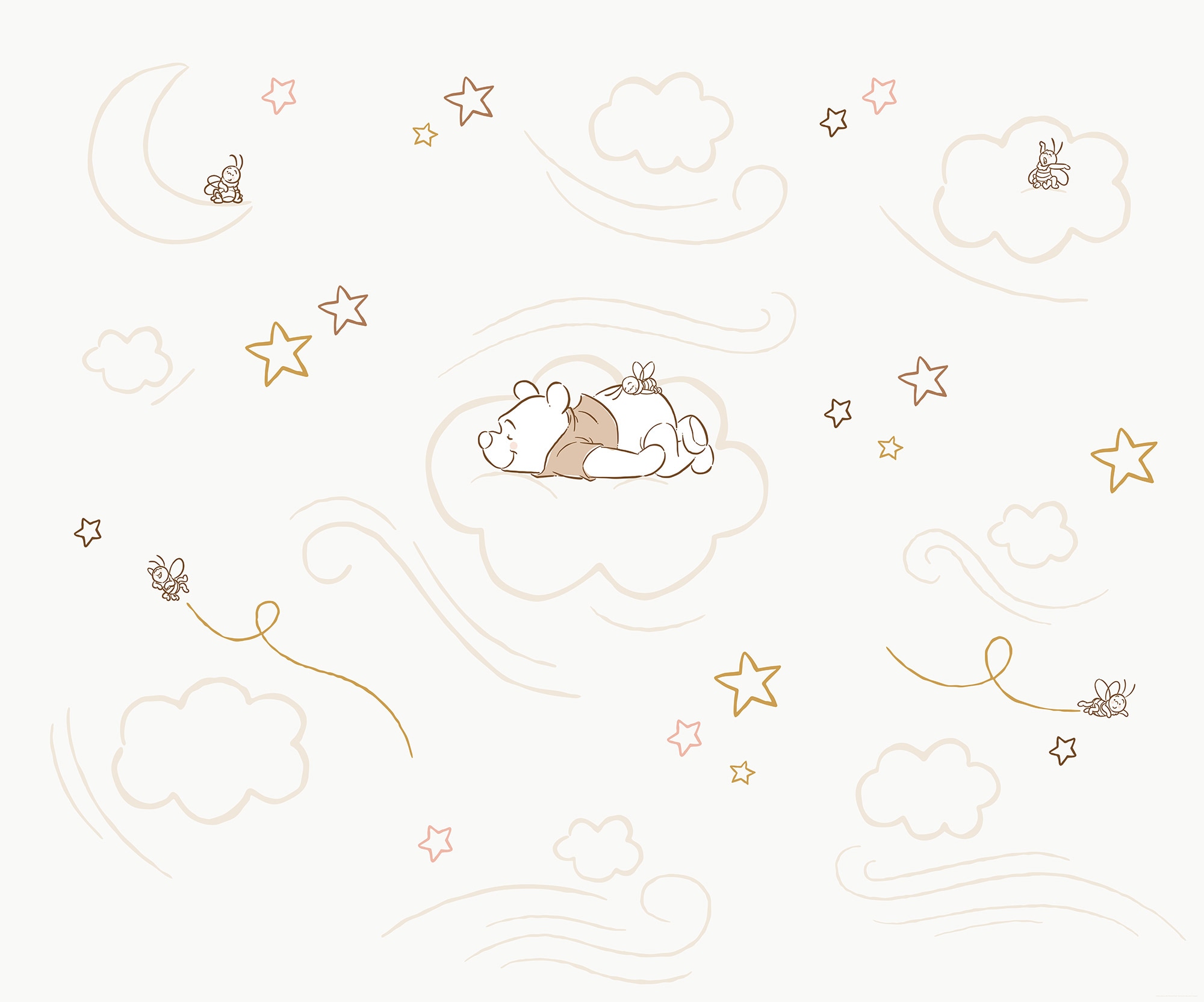 Komar Kindertapete »Disney Winnie the Pooh Sleepy Little Bear«, bedruckt