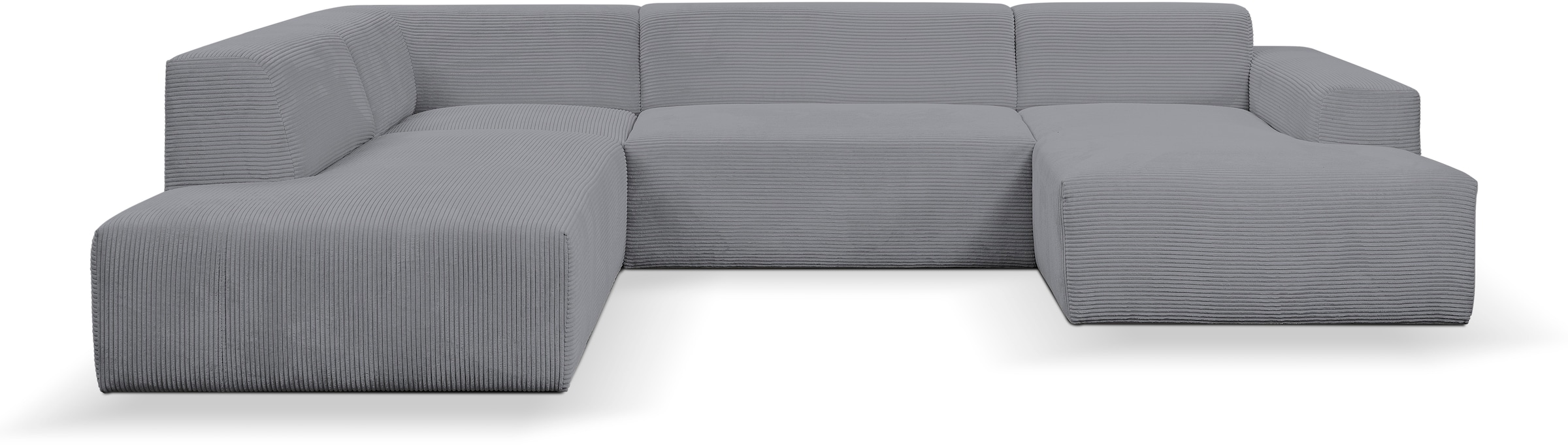 WERK2 Wohnlandschaft »Zeus viel Platz, Breite 330cm, modern und zeitlos, U-Form«, Curvy Trend Wohnlandschaft mit urbaner Optik auch in weichem Cord