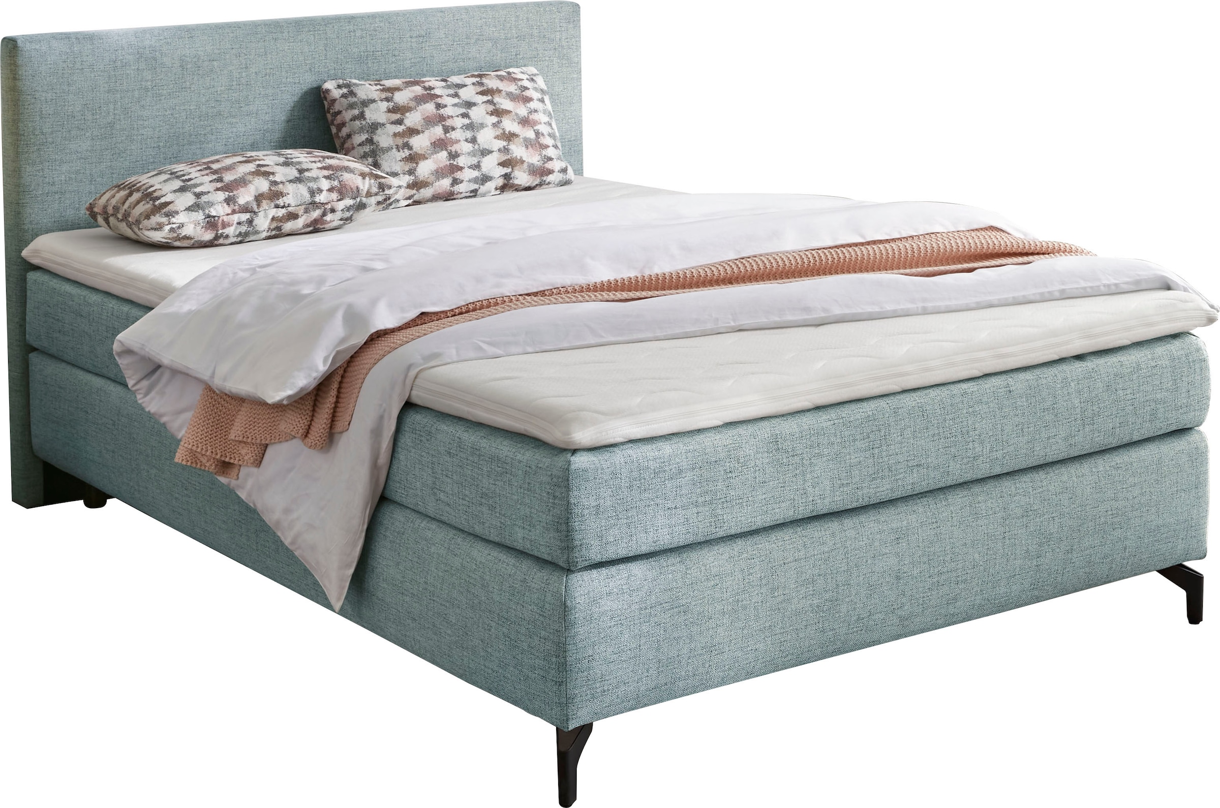 INOSIGN Boxspringbett Alinas, mit Topper und Zierkissen, in unterschiedliche Farbvarianten und Breiten lieferbar