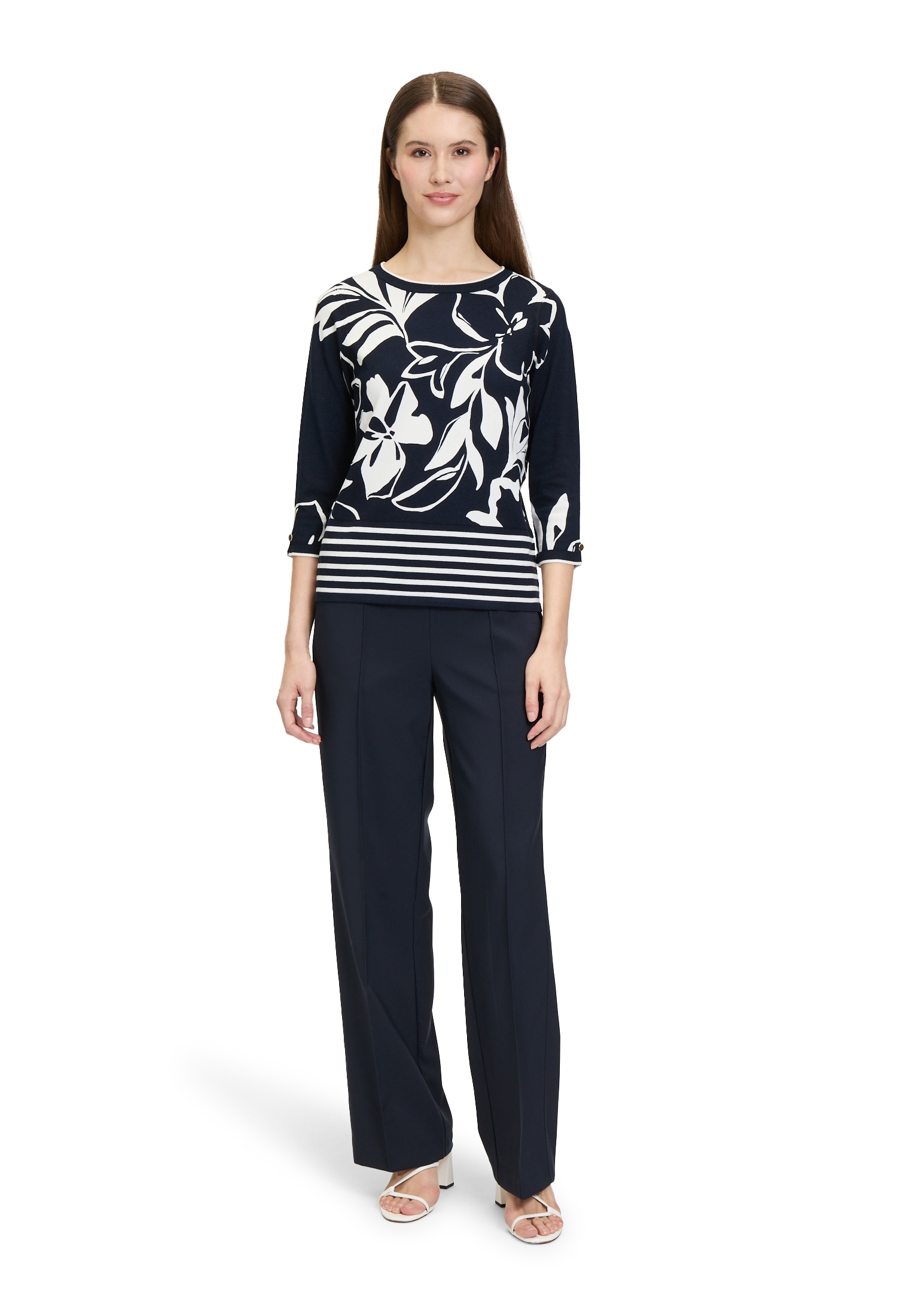 Betty Barclay Rundhalspullover »Feinstrickpullover mit Blumenprint«