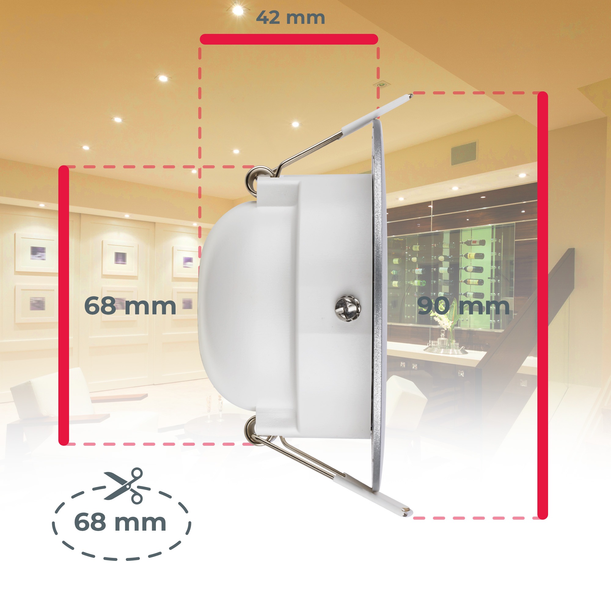 B.K.Licht LED Bad-Einbauleuchten-Set, 6-teilig, Schutzart IP65, Strahler schwenkbar