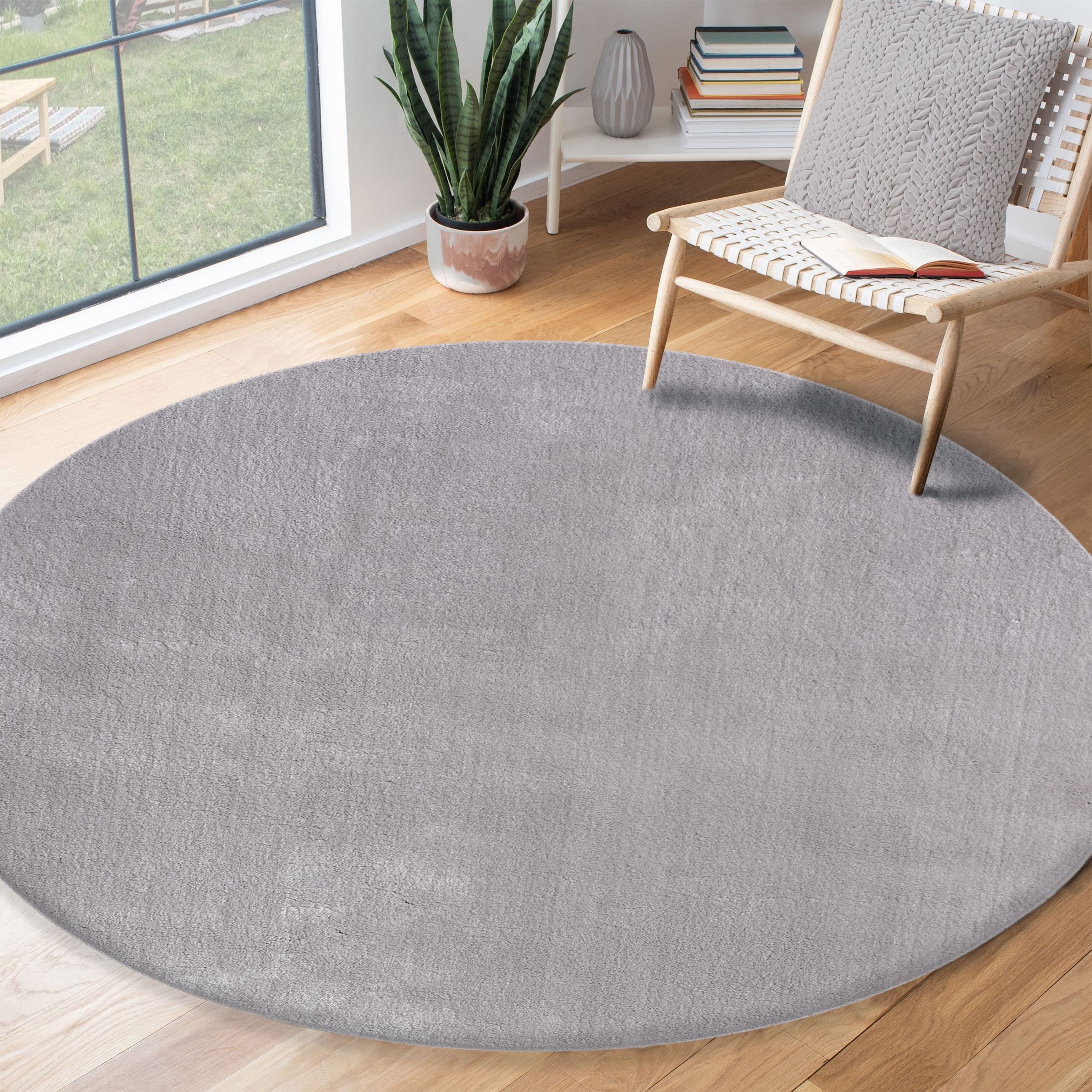 the carpet Teppich "kuschelig & Super Soft, Anti-Rutsch Unterseite," rund 16 mm Höhe Waschbar bis 30 Grad, Felloptik, Wohnzimmer Teppich, Kundenliebling
