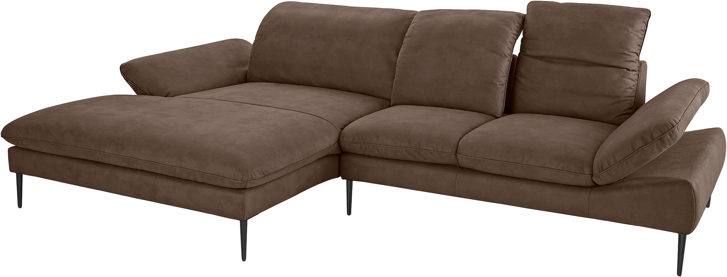 W.SCHILLIG Ecksofa »enjoy&MORE, Designsofa, elegant und bequem, L-Form«, Sitztiefenverstellung, Füße schwarz pulverbeschichtet, Breite 310 cm