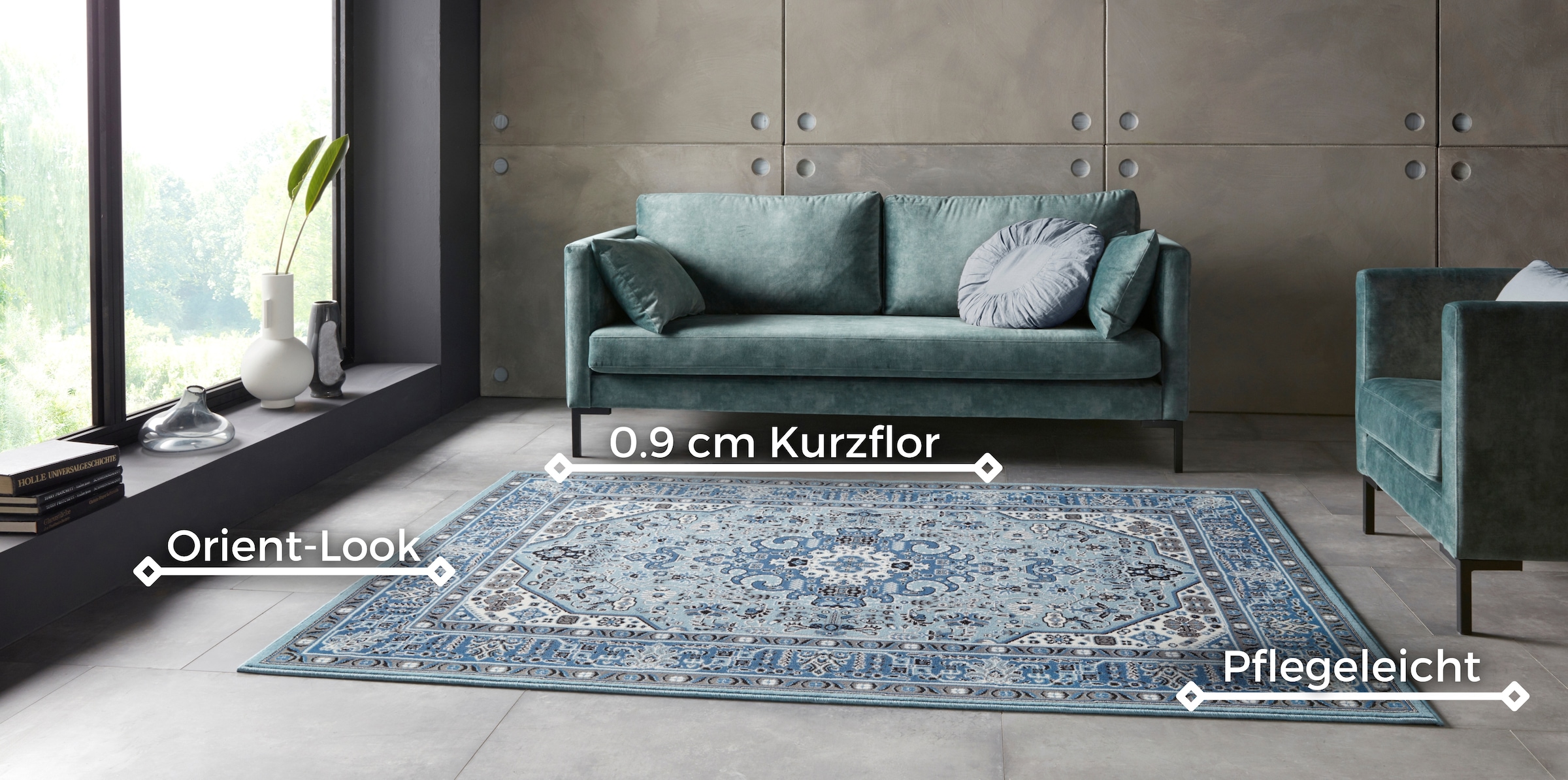 NOURISTAN Teppich »Skazar Isfahan«, rechteckig, Kurzflor, Orient, Teppich, Vintage, Esszimmer, Wohnzimmer, Flur