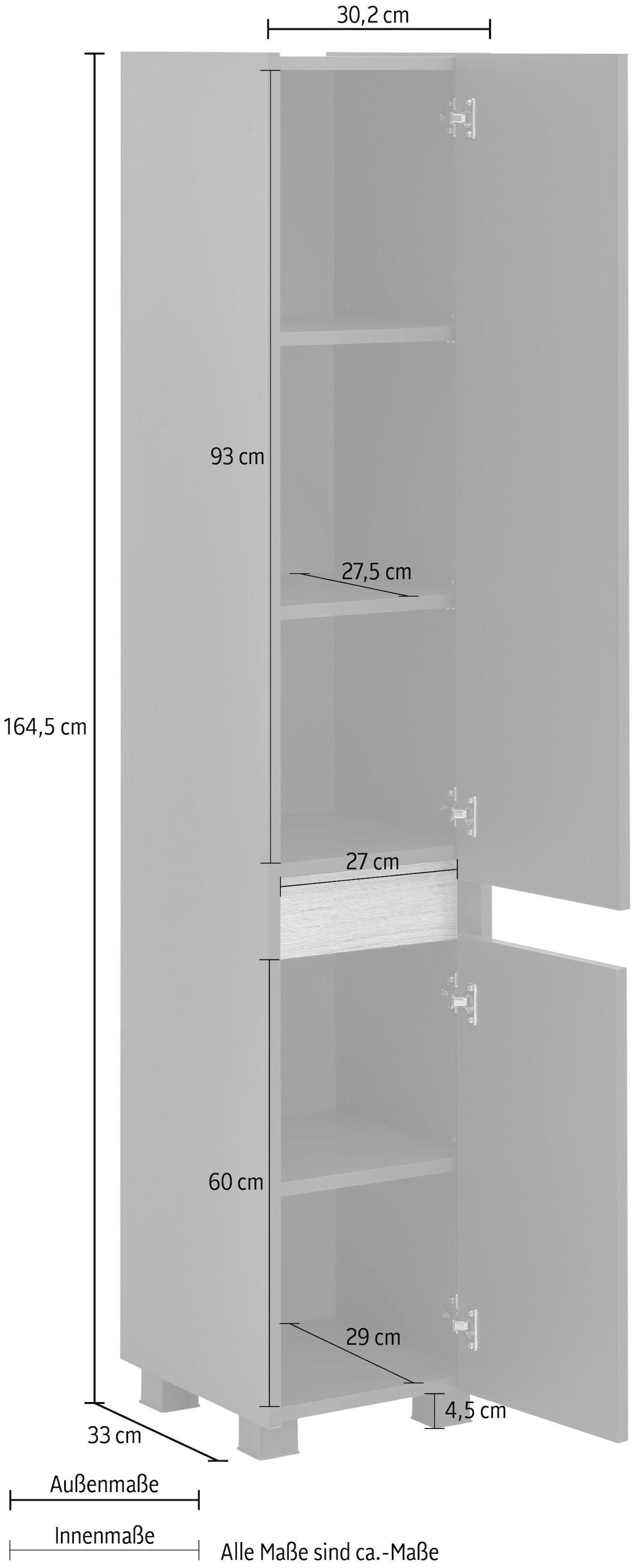 Schildmeyer Hochschrank Badezimmerschrank, modernen bequem »Cosmo«, im Höhe Wildeiche-Look 164,5 Blende cm, bestellen