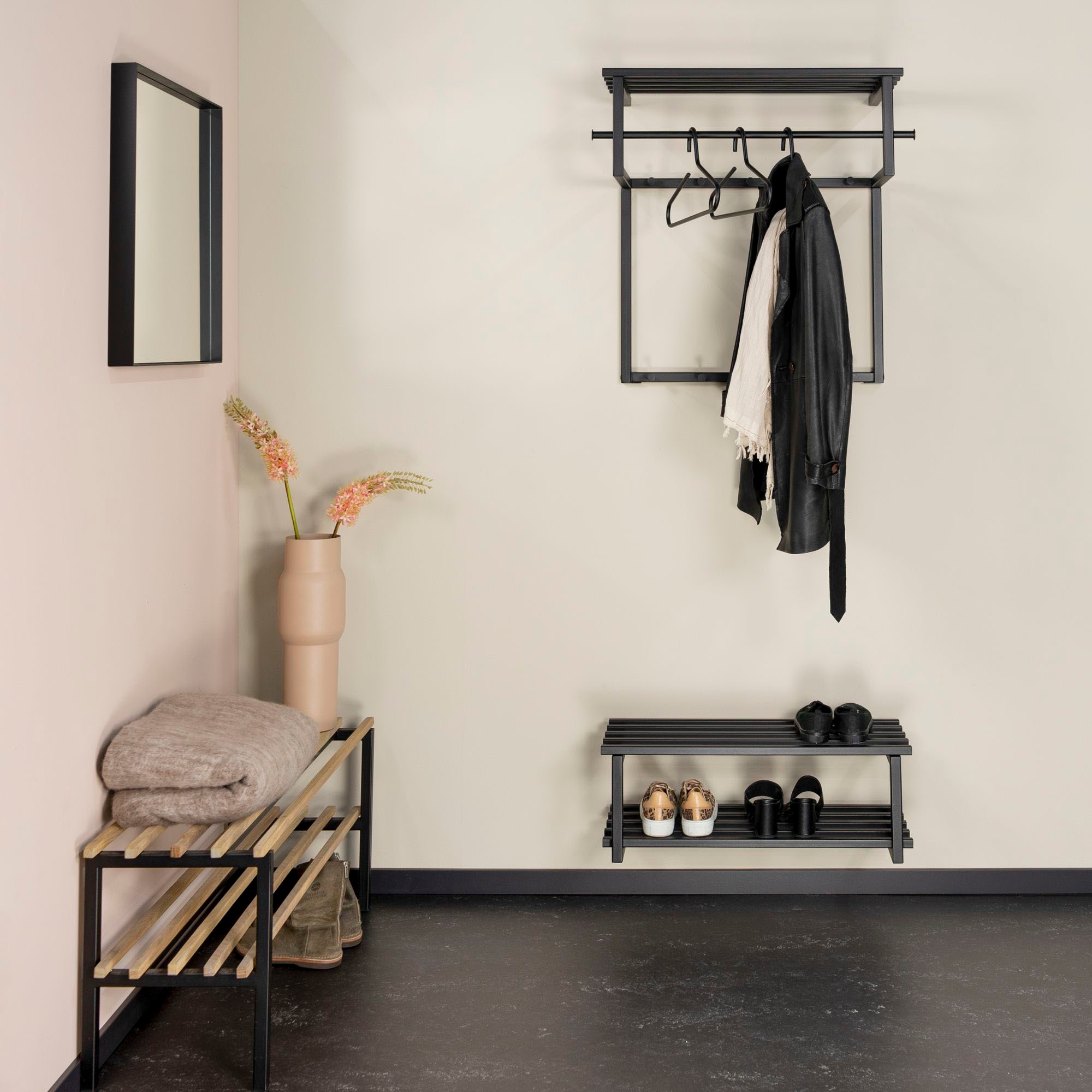 Spinder Design Garderobenleiste, Metall, Familien-Garderobe, 10 Haken, 34 cm tief, trendige Farbe
