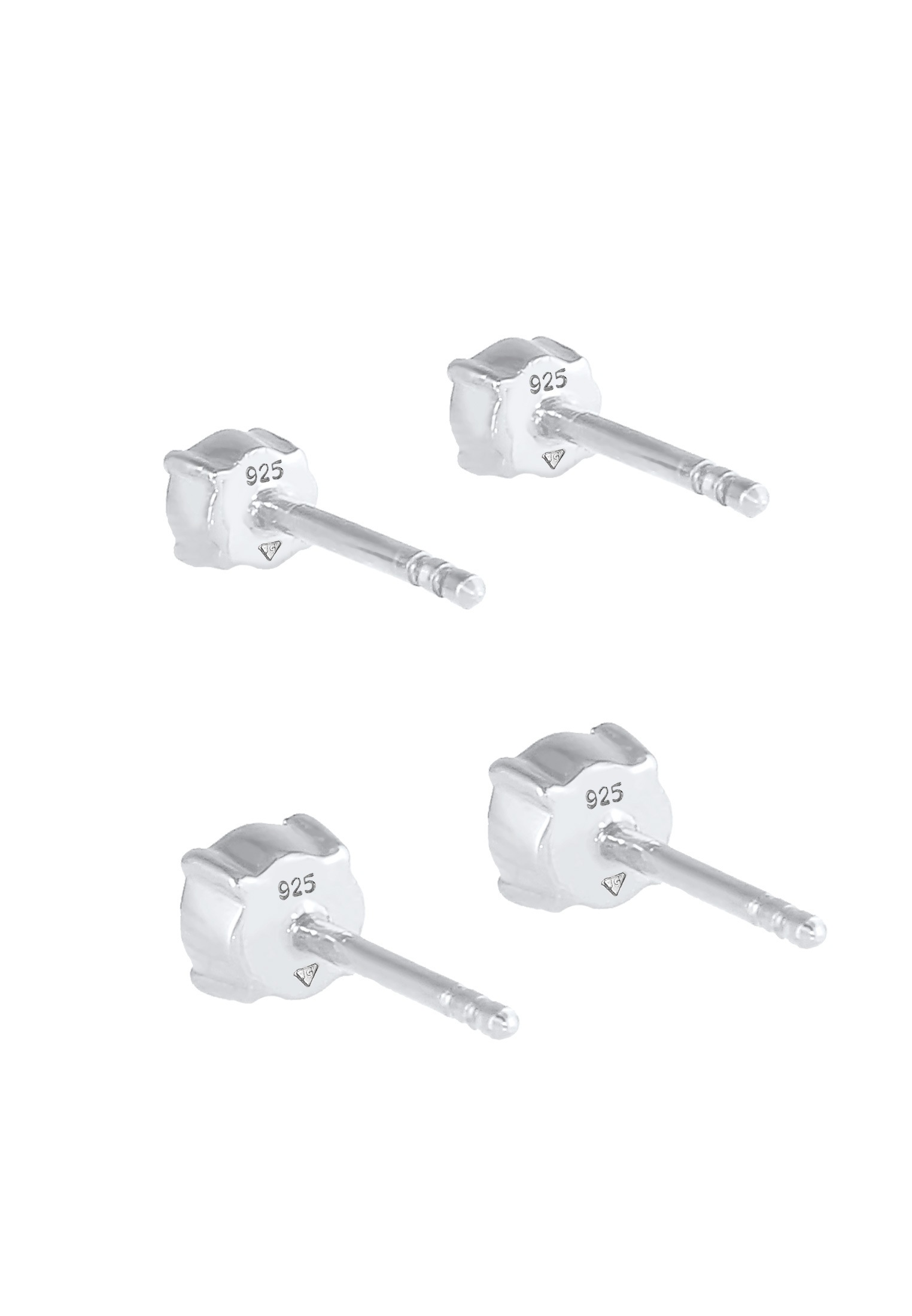 Elli Ohrstecker-Set »Ohrringe Paar Ohrstecker Rund Kristalle (4 tlg) 925 Sterling Silber«