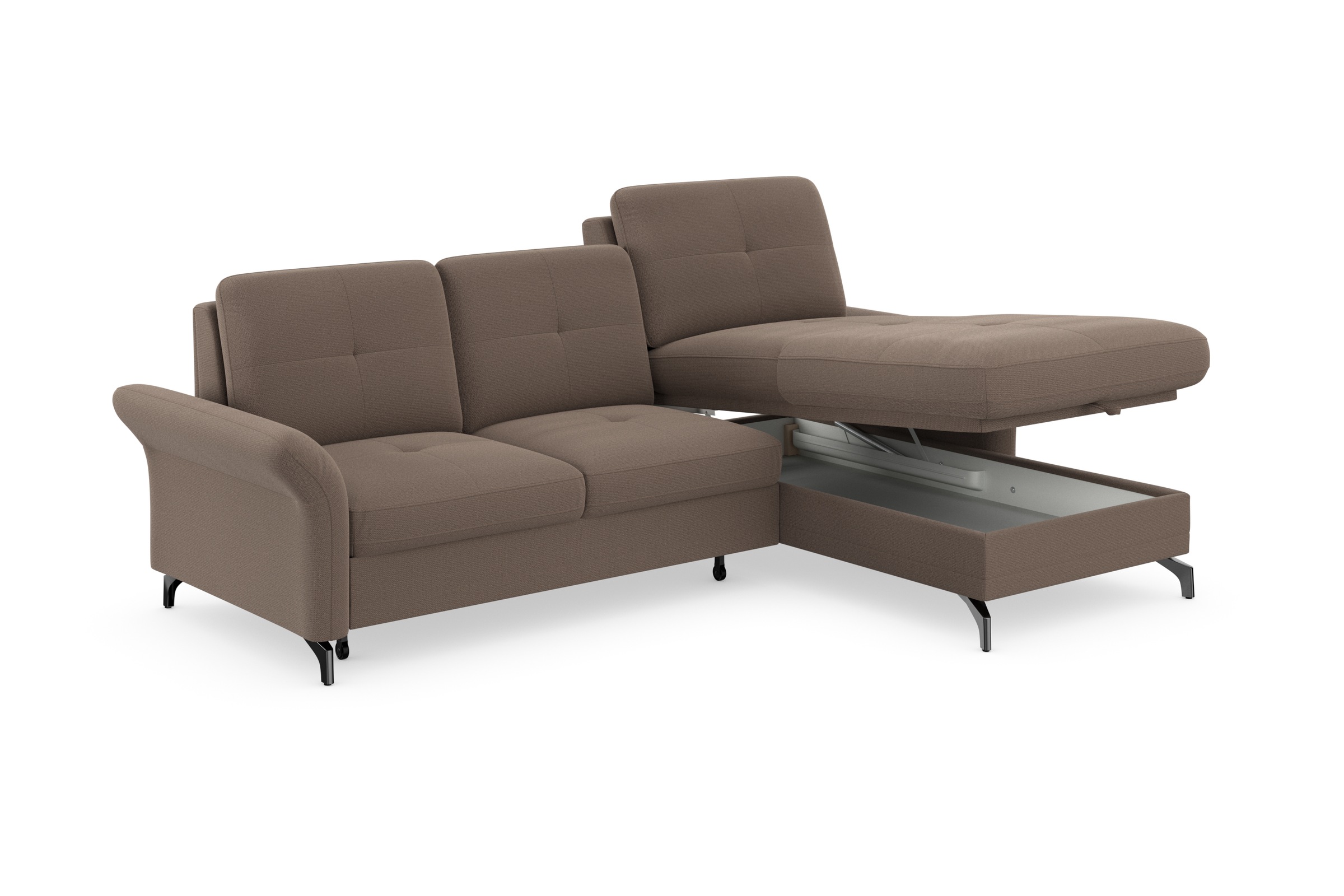Places of Style Ecksofa »Calando L-Form«, wahlweise mit Bettfunktion, Bettkasten und Armteilfunktion