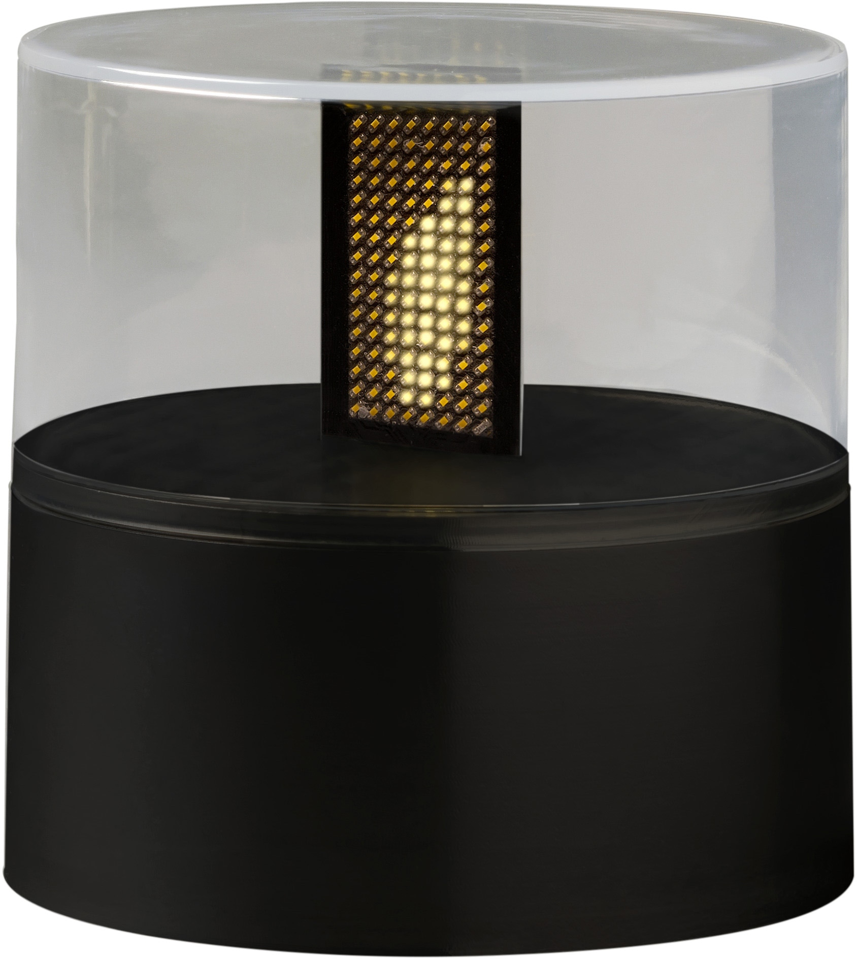 KONSTSMIDE LED Dekolicht, 256 flammig, Leuchtmittel LED-Modul | LED fest integriert, LED Flamme mit schwarzem Kunststoffsockel und transparenter Abdeckung