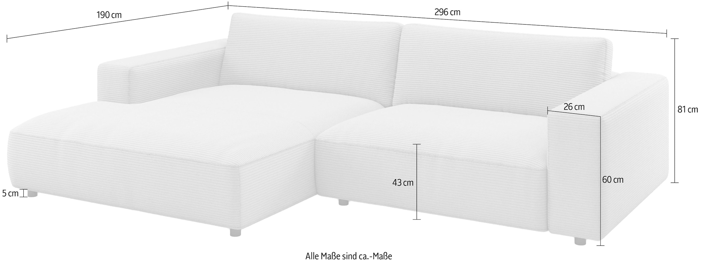 Musterring Ecksofa »MR LUCIA, Charakterstarker Lounge-Komfort von Musterring« XXL-Longchair, erstklassige Kammerkissen & zeitloser Look