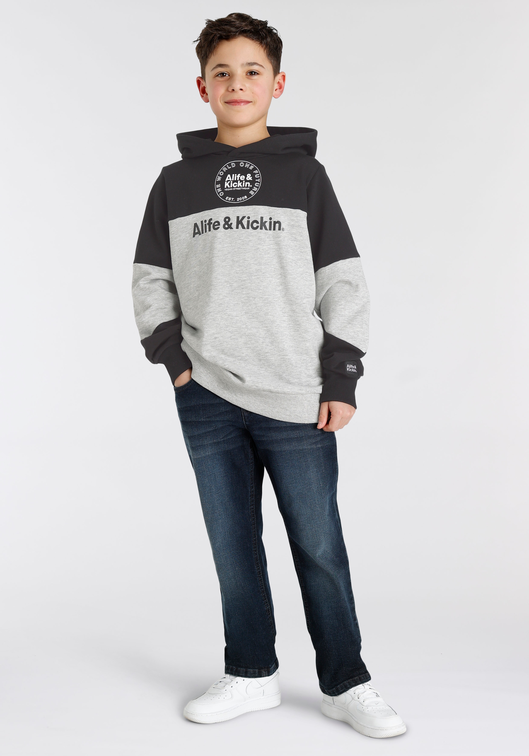 Alife & Kickin Kapuzensweatshirt »Colorblocking«, mit lässigen Einsätzen und Logo-Drucken