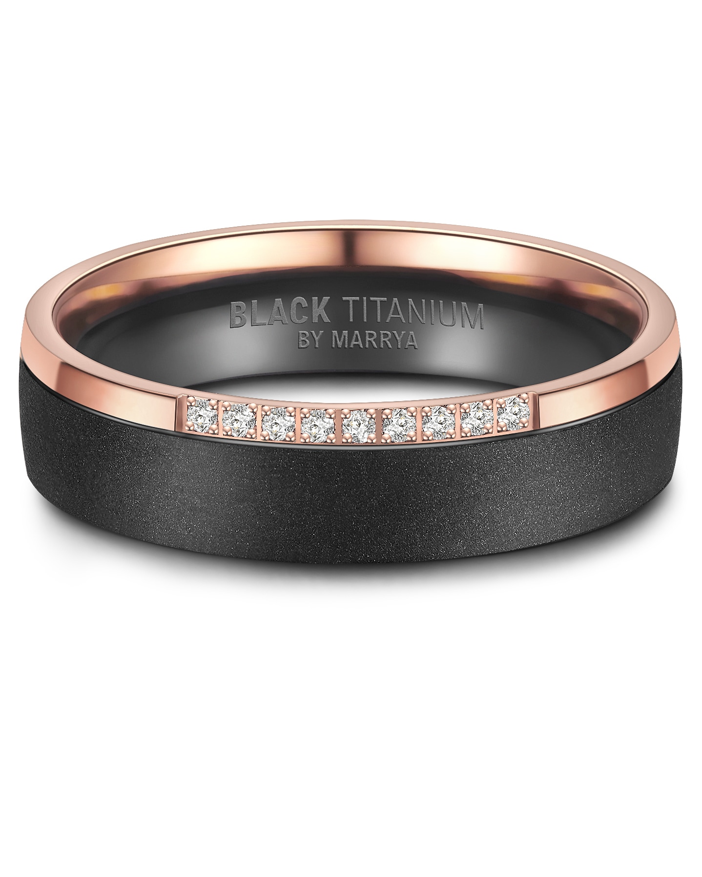 Marrya Perlenring »BLACK TITANIUM by MARRYA Black Titanium - Zirkonium Trauring Ehering Partnerring«