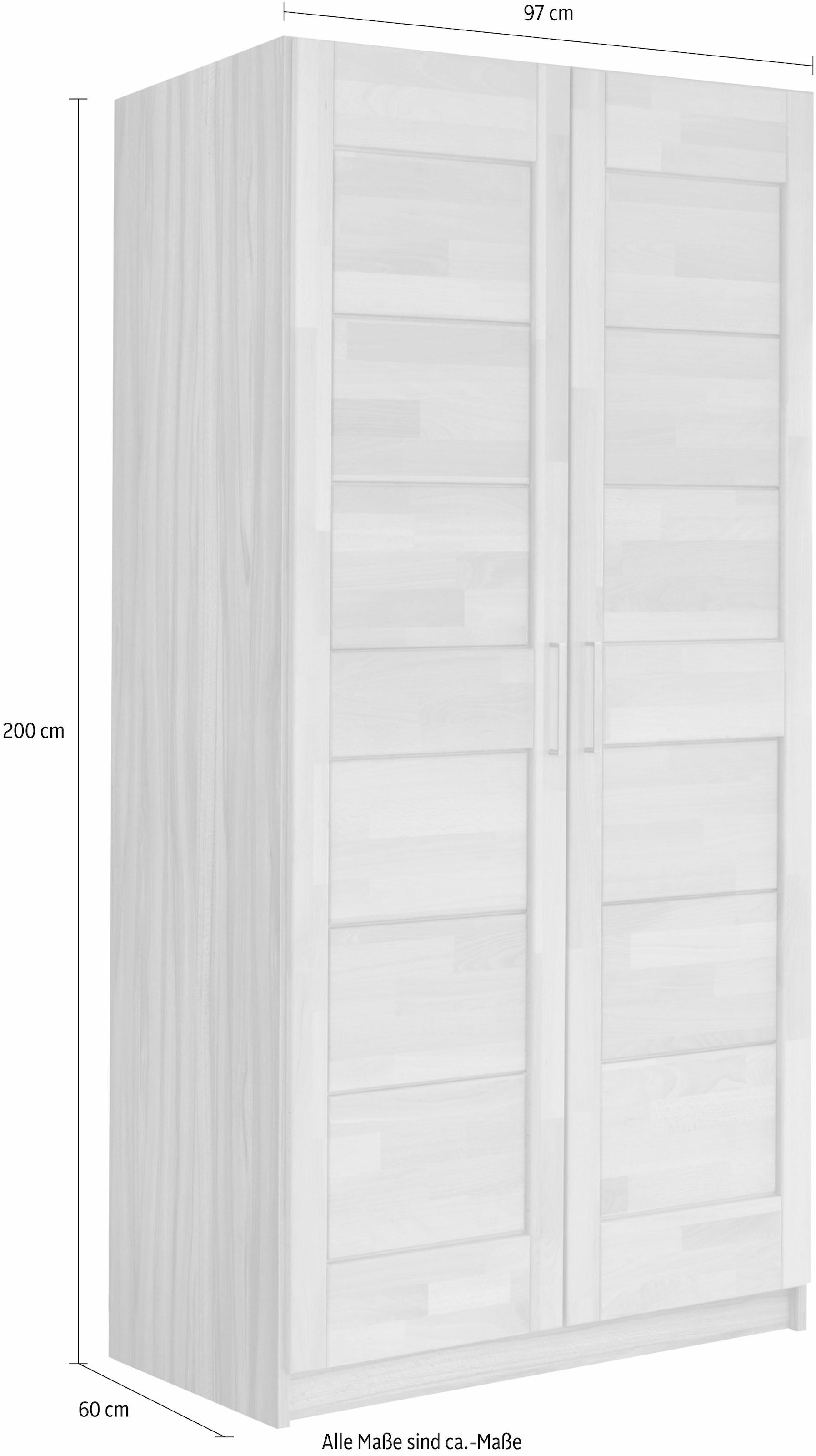 Home affaire Drehtürenschrank »Triest«, teilmassiv, FSC®-zertifizierte Buche