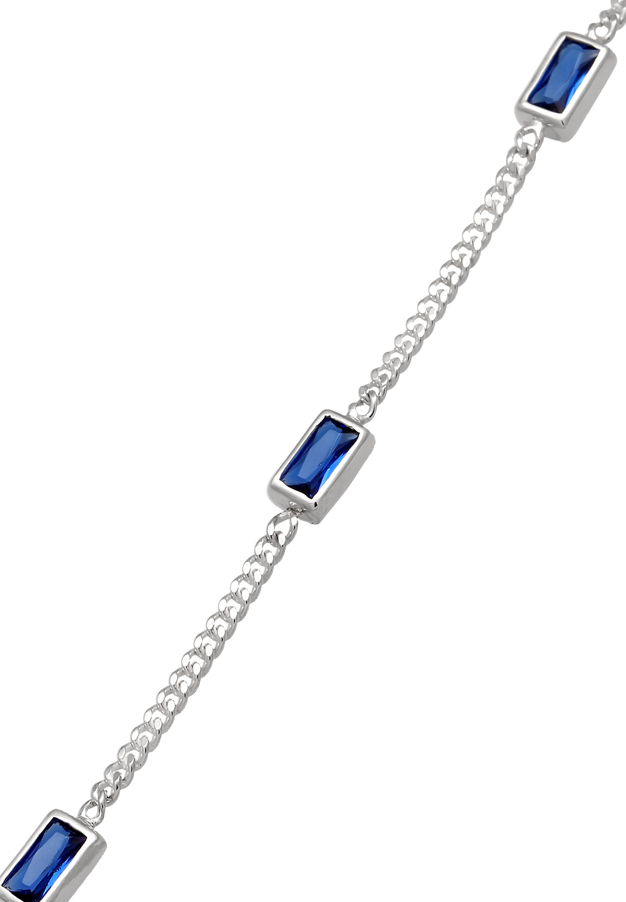 Kuzzoi Armkette »Armband Saphir Synthetisch Blau 925 Sterling Silber«