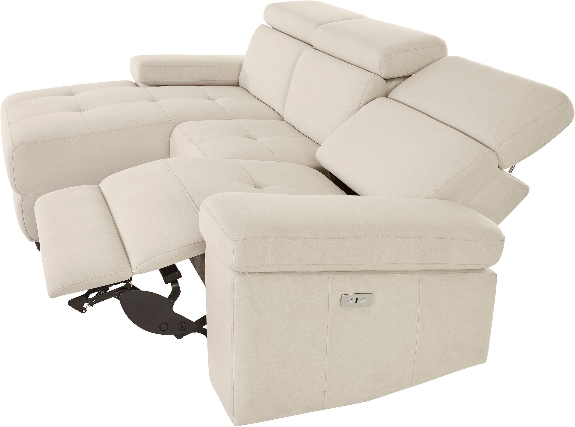 Places of Style Ecksofa »Kilado, L-Form,«, mit Relaxfunktion, verstellbarer Armlehne, Kopfteilverstellung