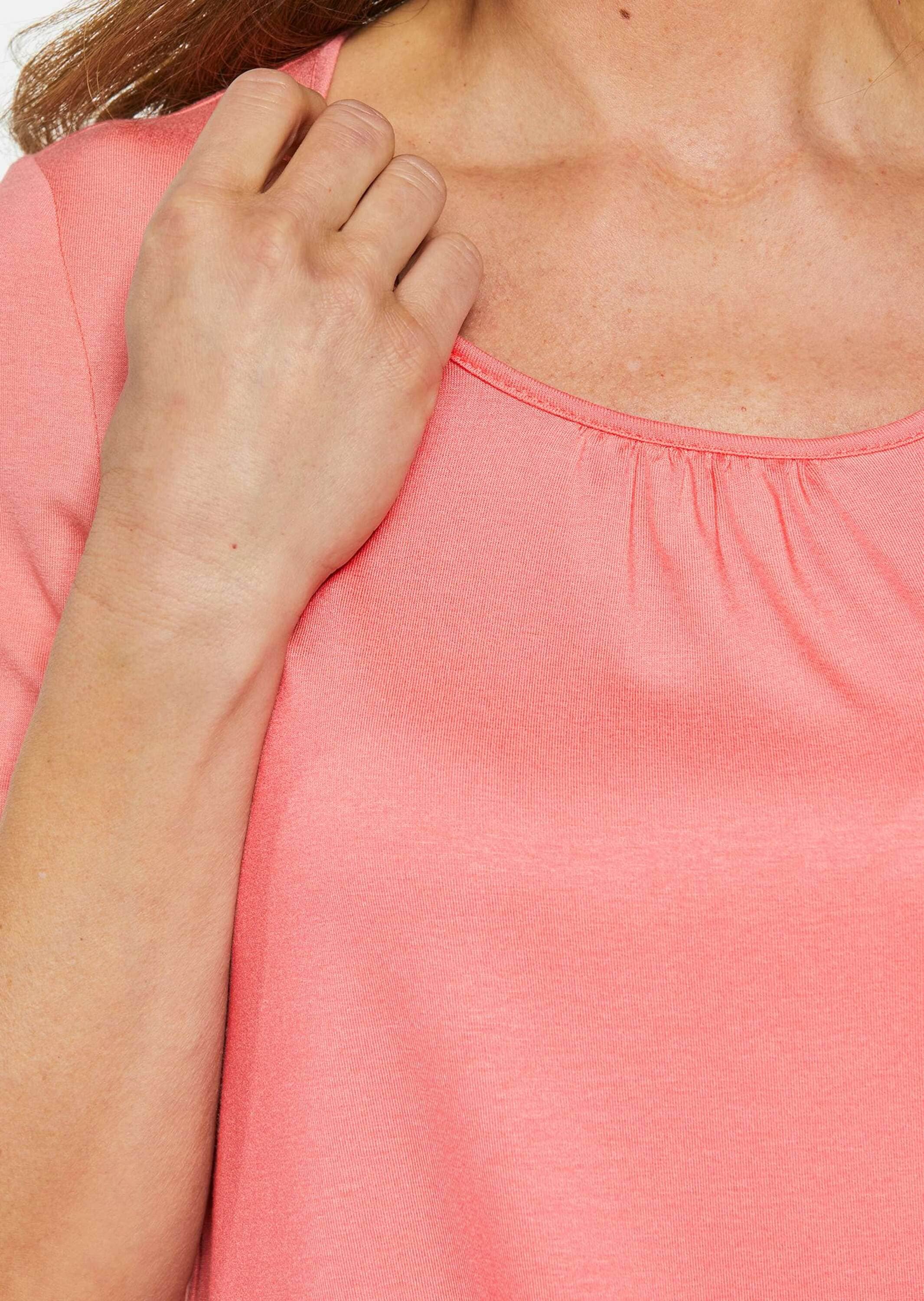 GOLDNER Langarm-Poloshirt »Shirt Zeitloses Shirt mit modernem Raffdetail«