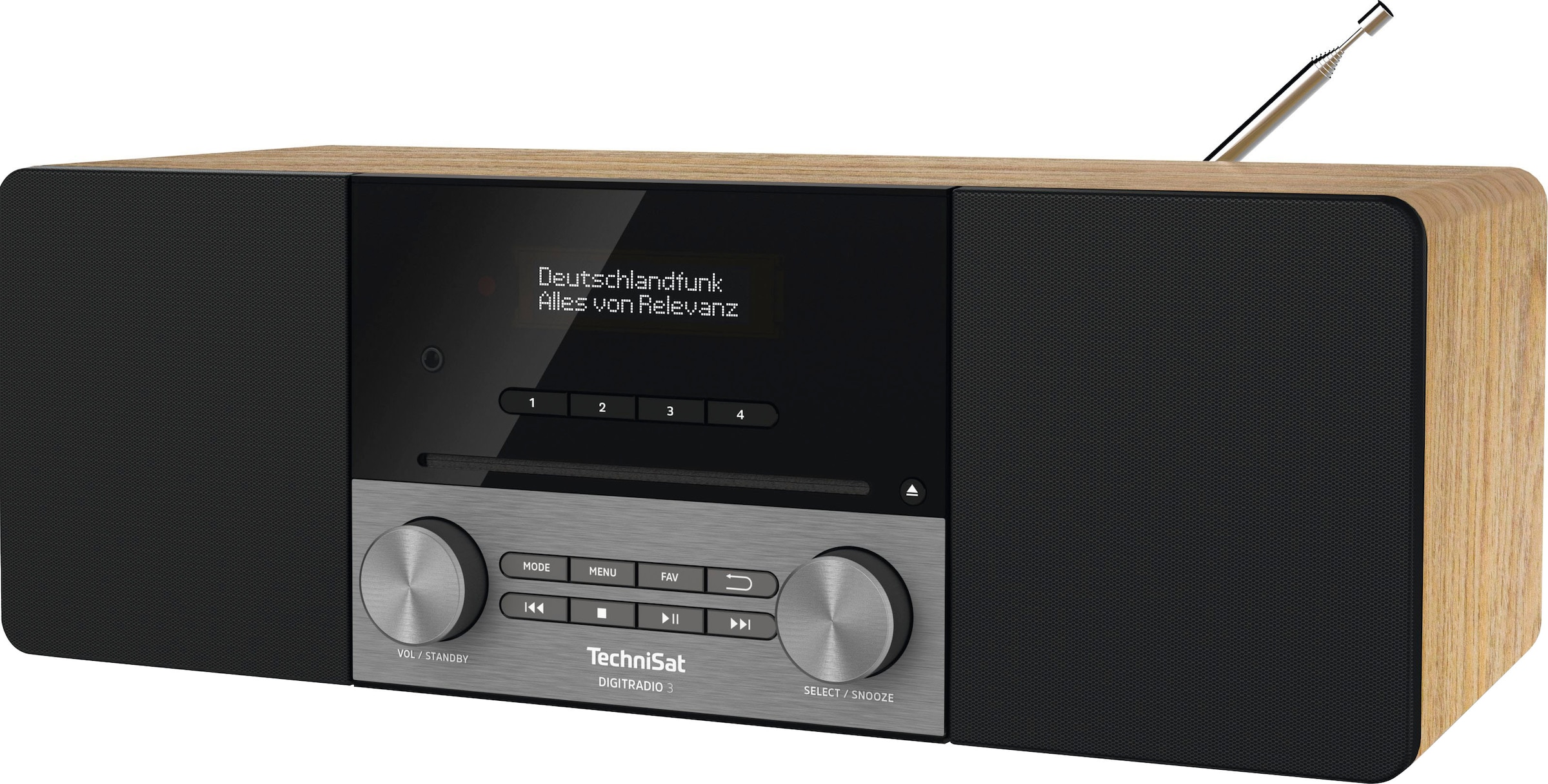 TechniSat Digitalradio (DAB+) »DIGITRADIO 3«, (A2DP Bluetooth-AVRCP Bluetooth Digitalradio (DAB+)-UKW mit RDS 20 W), CD-Player, Made in Germany