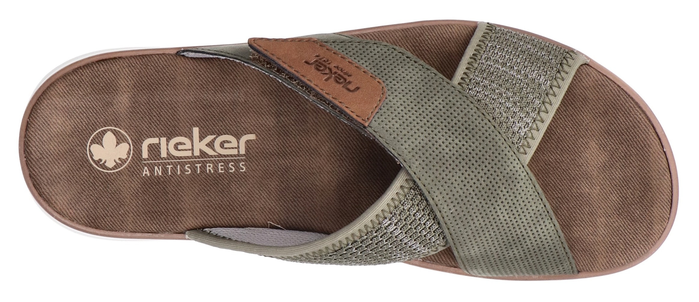 Rieker Pantolette  , Sommerschuh, Strandschuh, Schlappen, Hausschuh mit Klettverschluss