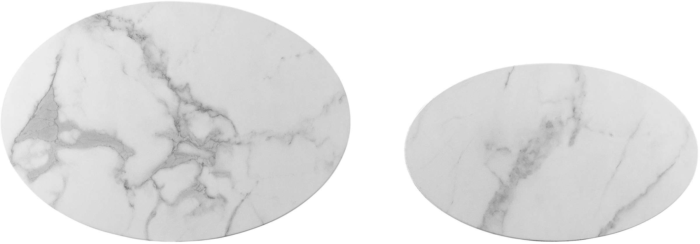 SalesFever Couchtisch »Almeria« 2er-Set, oval, in Marmoroptik foliert