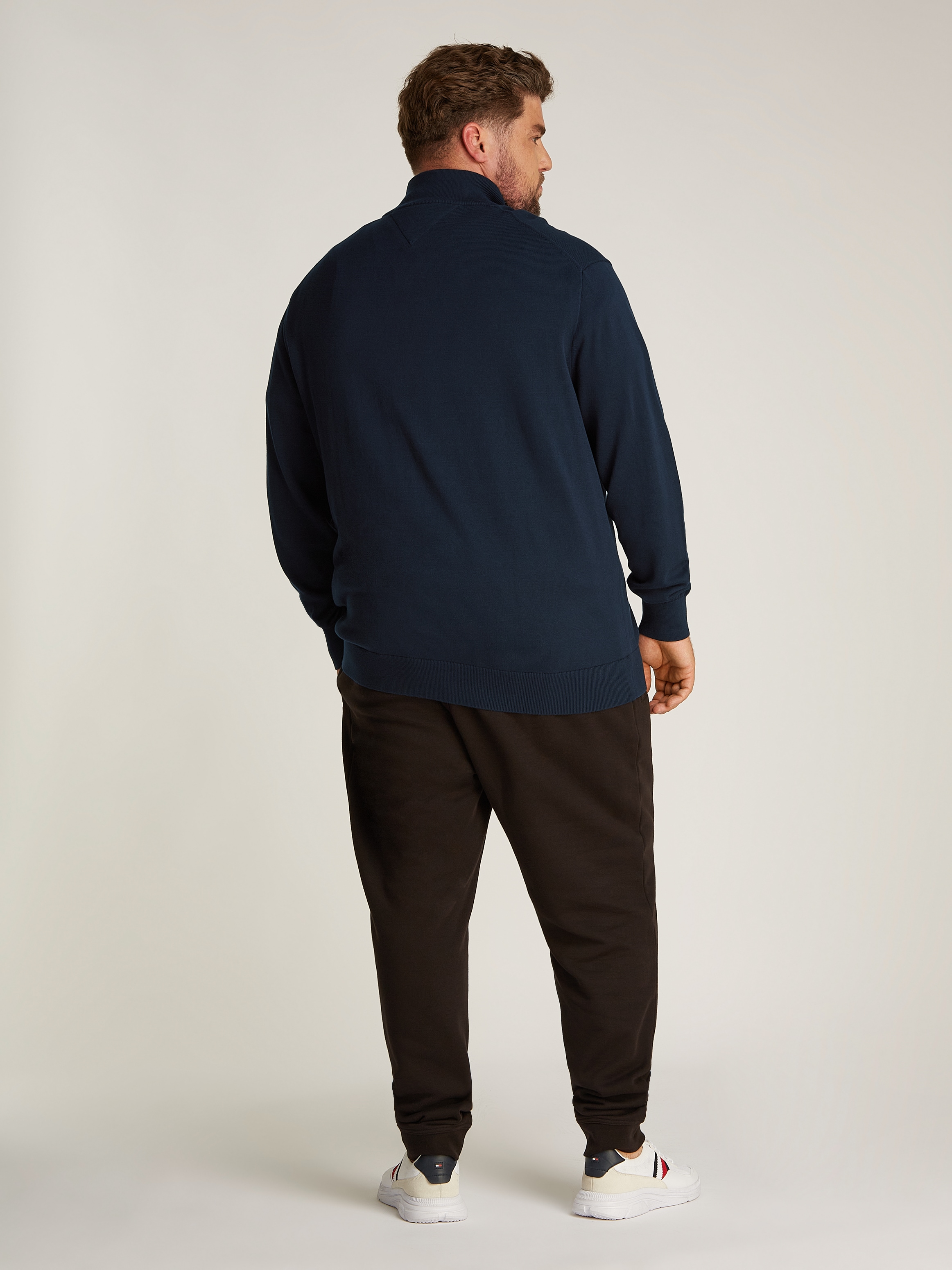 Tommy Hilfiger Big & Tall Strickjacke »BT-ESSENTIAL COTTON ZIP THRU-B«, Großen Größen