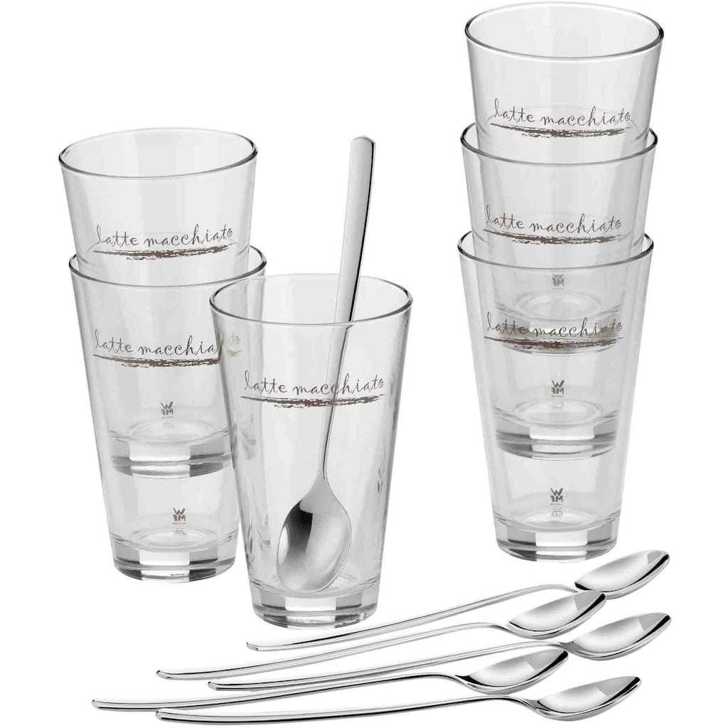 WMF Gläser-Set »Clever&More«, (Set, 12 tlg., 6x Latte Macchiato Gläser-6x Latte Macchiato Löffel)