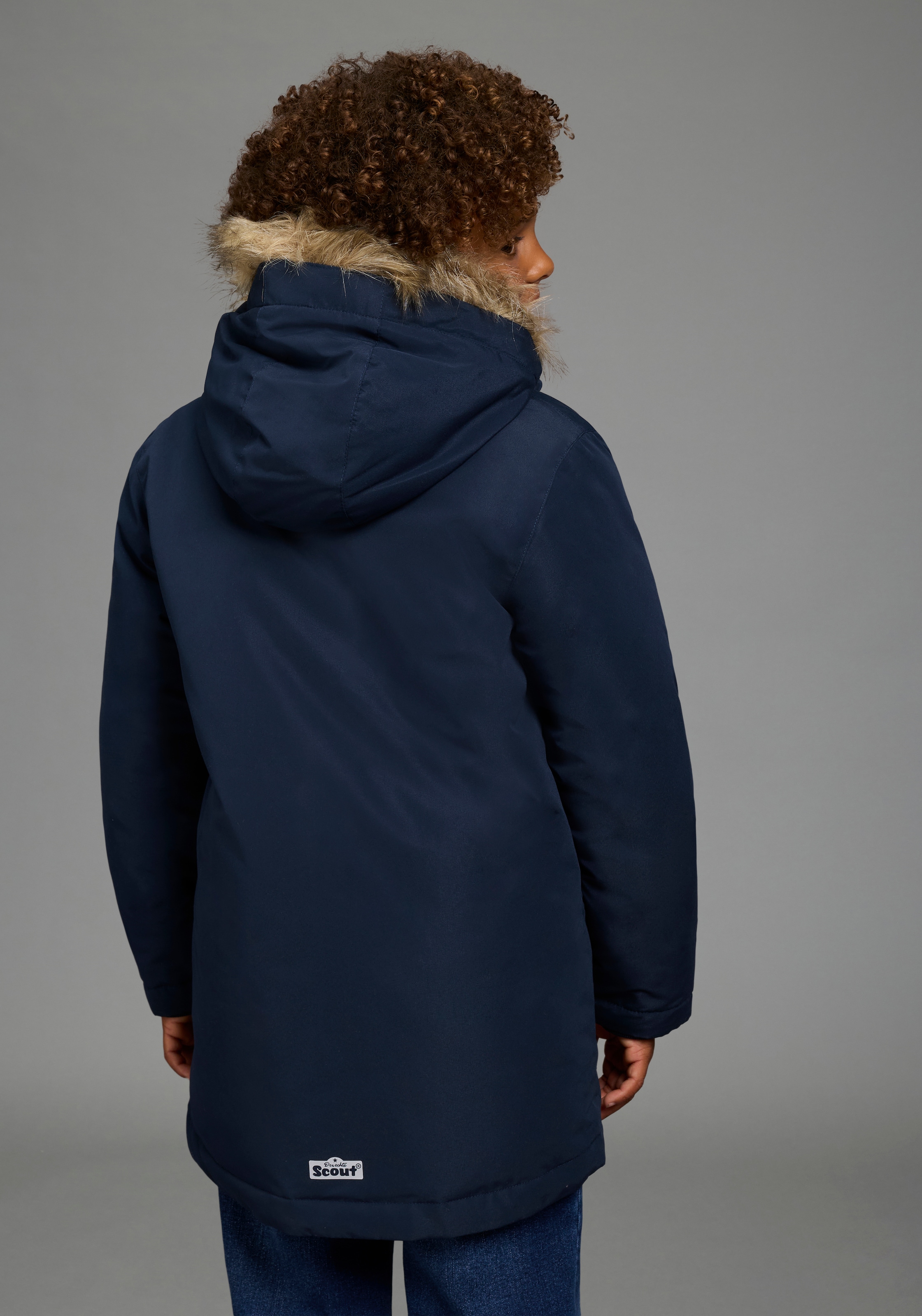 Scout Outdoorjacke »Parka mit Fellkragen - NEU von SCOUT« mit Kapuze mit Kapuze und abnehmbaren Kapuzendetails, mit Fleecefütterung