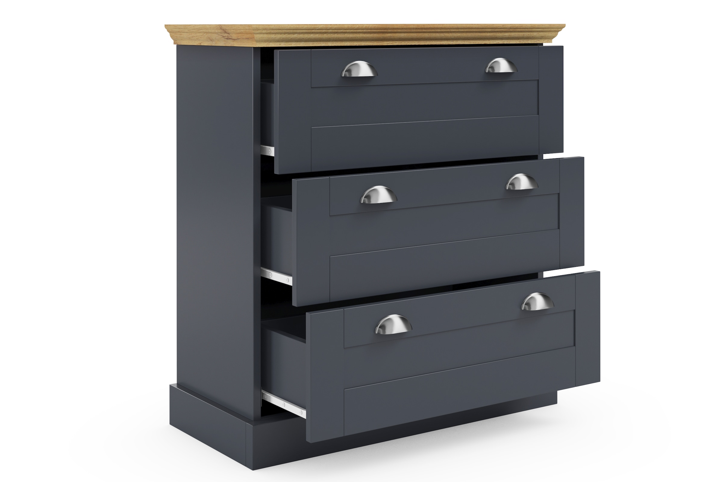 Home affaire Kommode »Motala« mit 3 Schubladen, Breite 75 cm, Höhe 80 cm